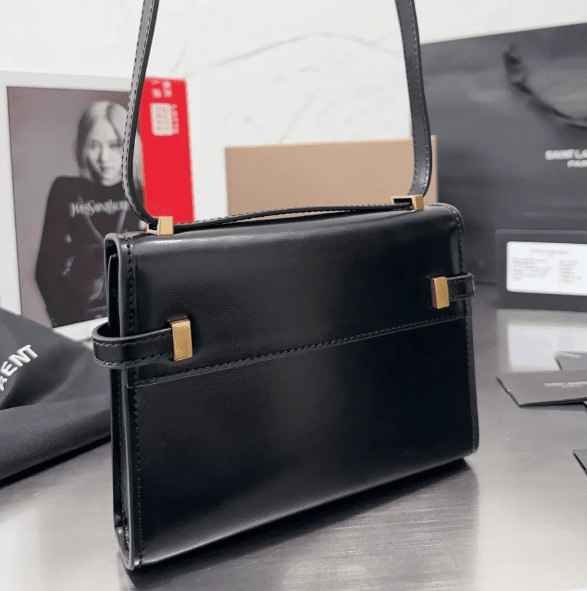 SAINT LAURENT MANHATTAN SMALL SHOULDER BAG IN BOX SAINT LAURENT LEATHER