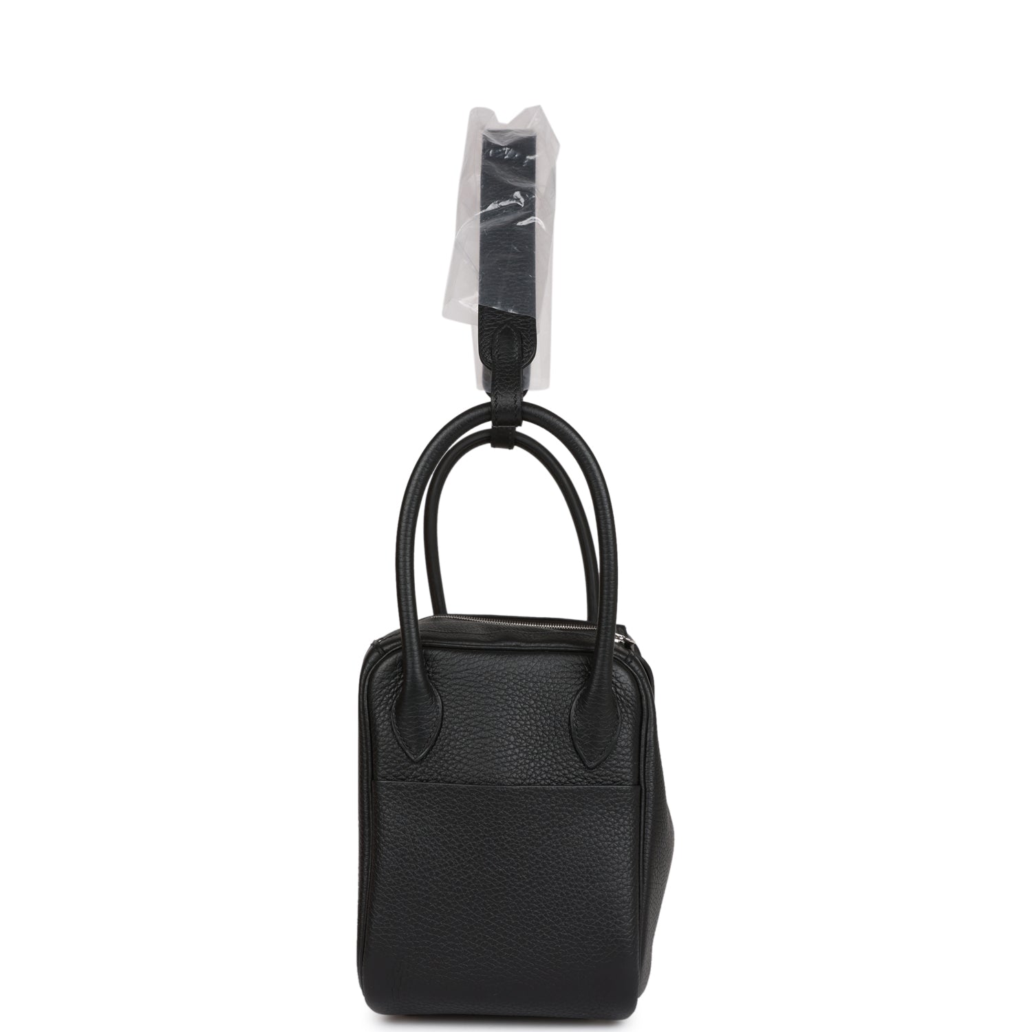 HERMES Lindy 26 Black Clemence Palladium Hardware