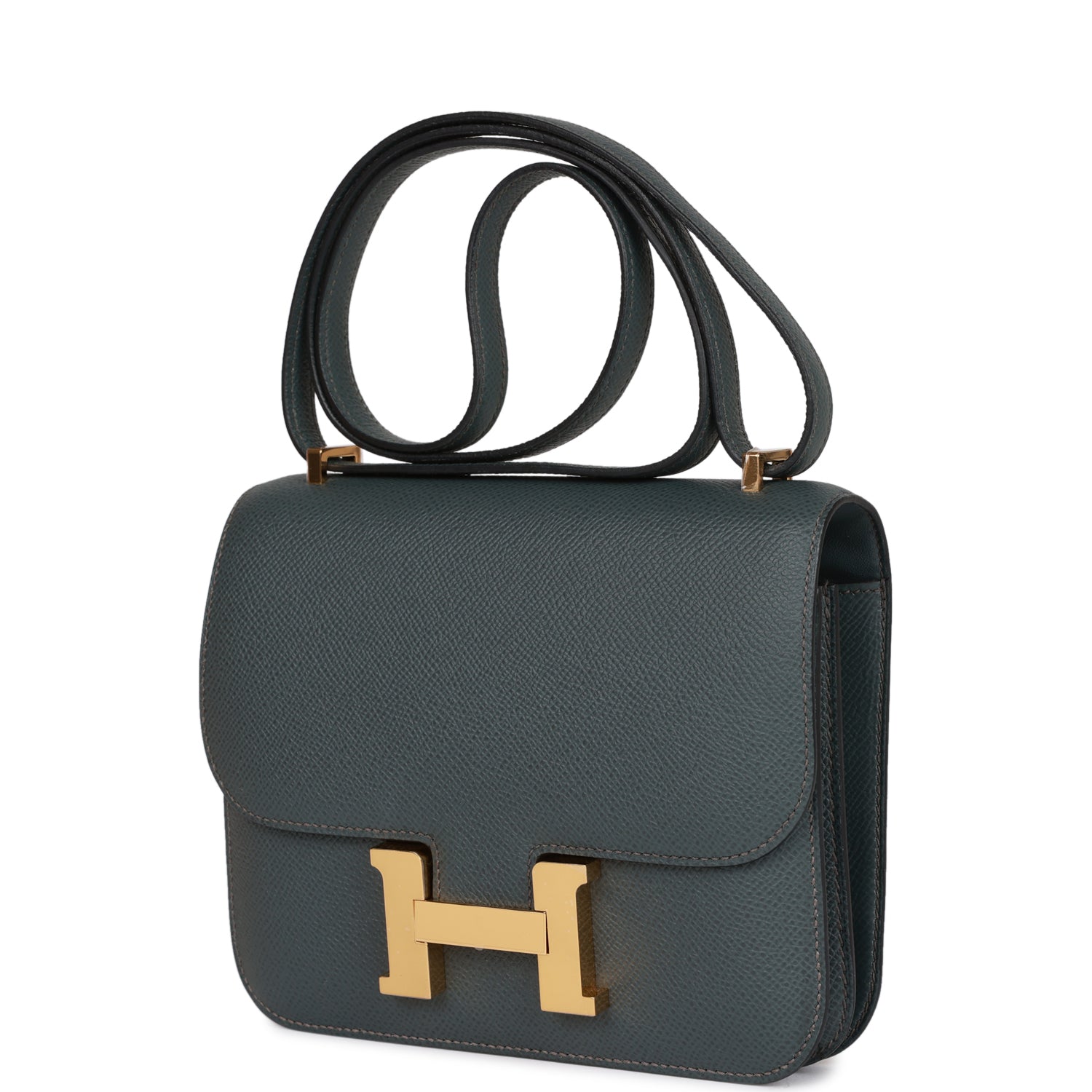 HERMES Constance 18 Bleu Orage Epsom Gold Hardware