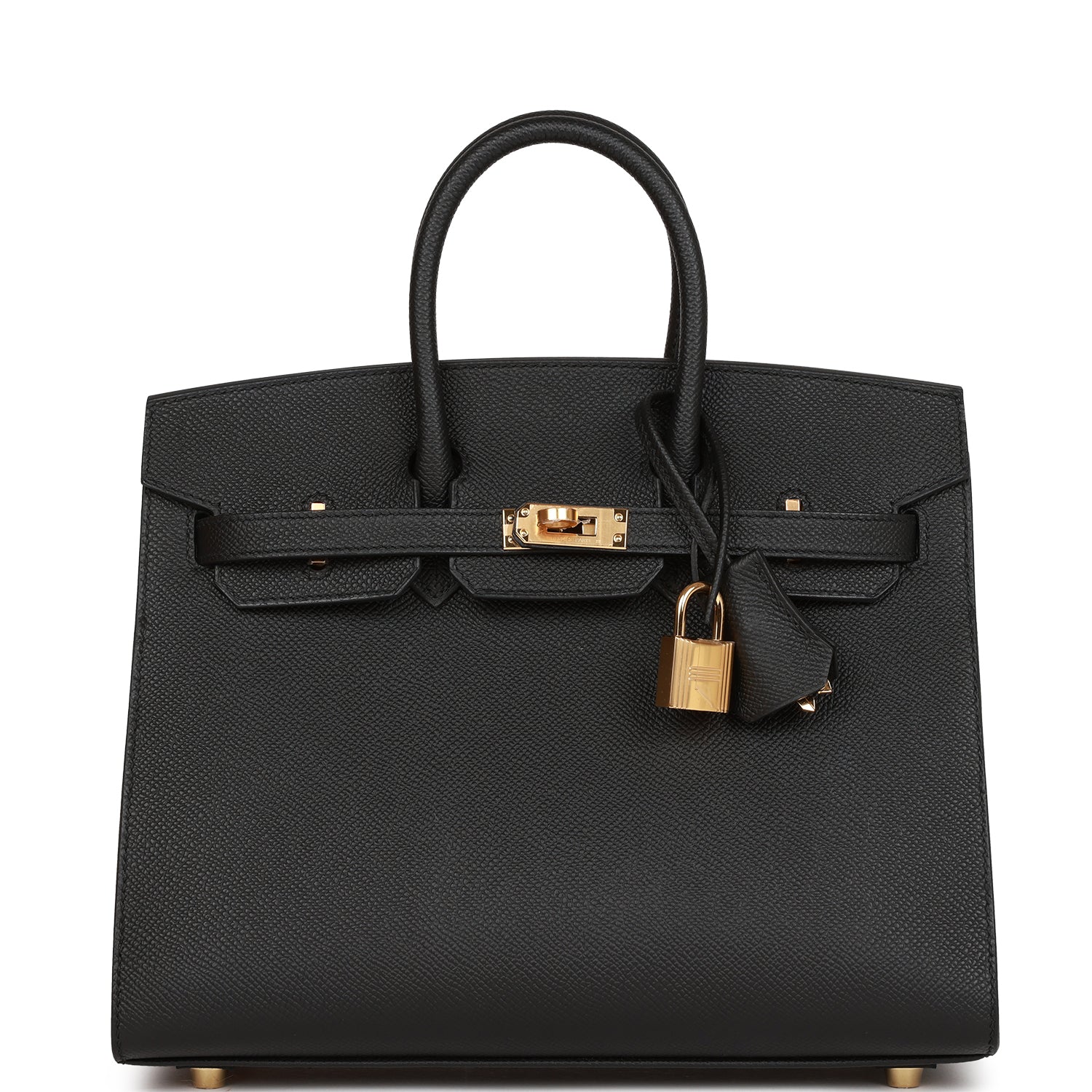 HERMES Birkin Sellier 25 Black Epsom Gold Hardware
