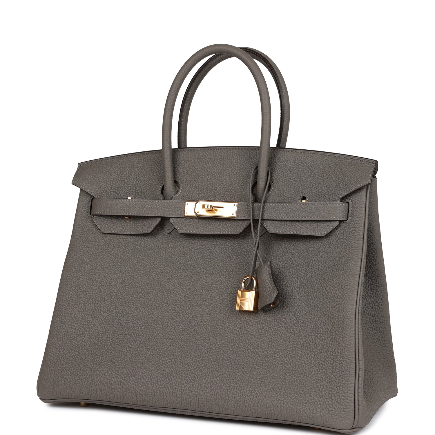HERMES Birkin 35 Gris Meyer Togo Gold Hardware