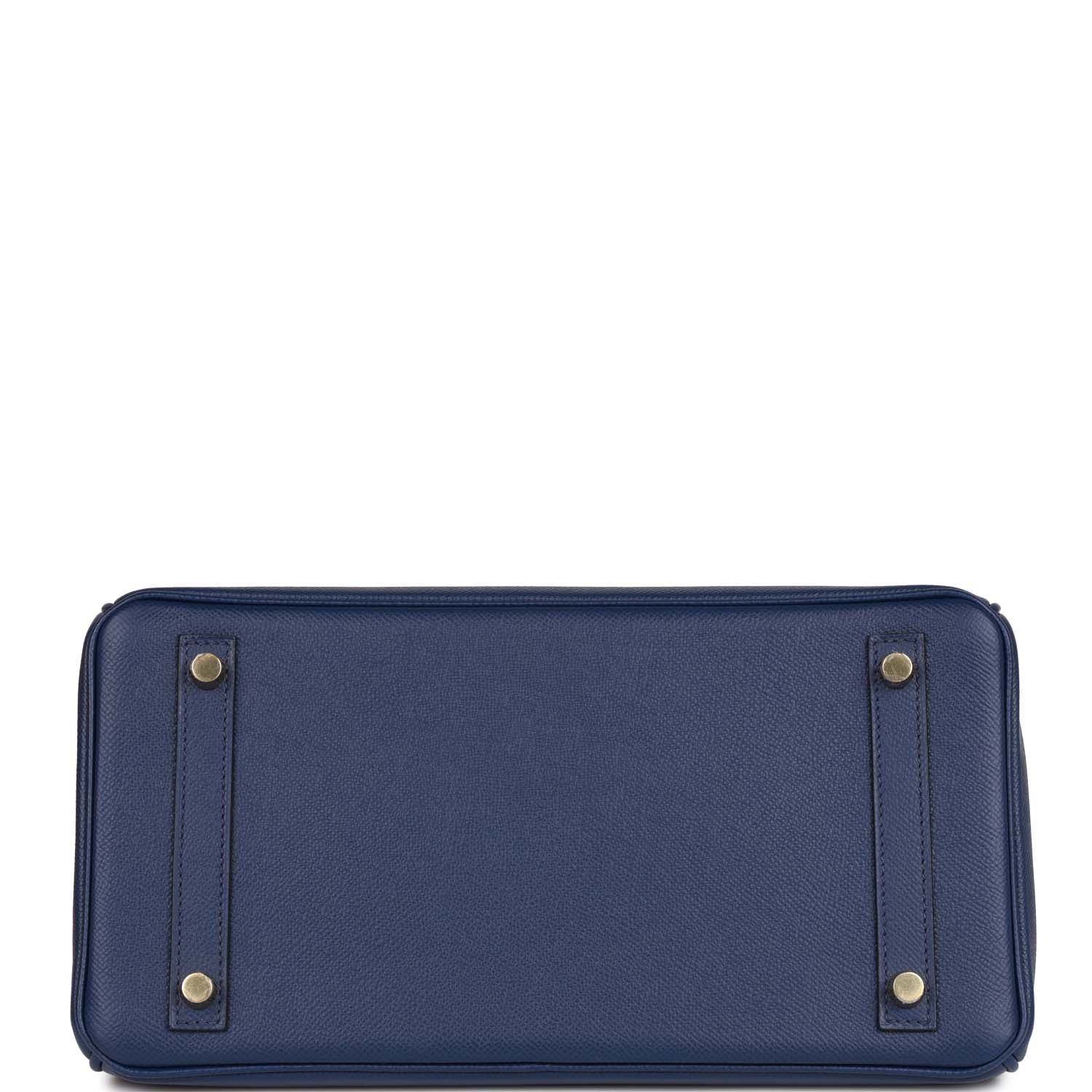 HERMES Birkin 30 Bleu Saphir Epsom Gold Hardware