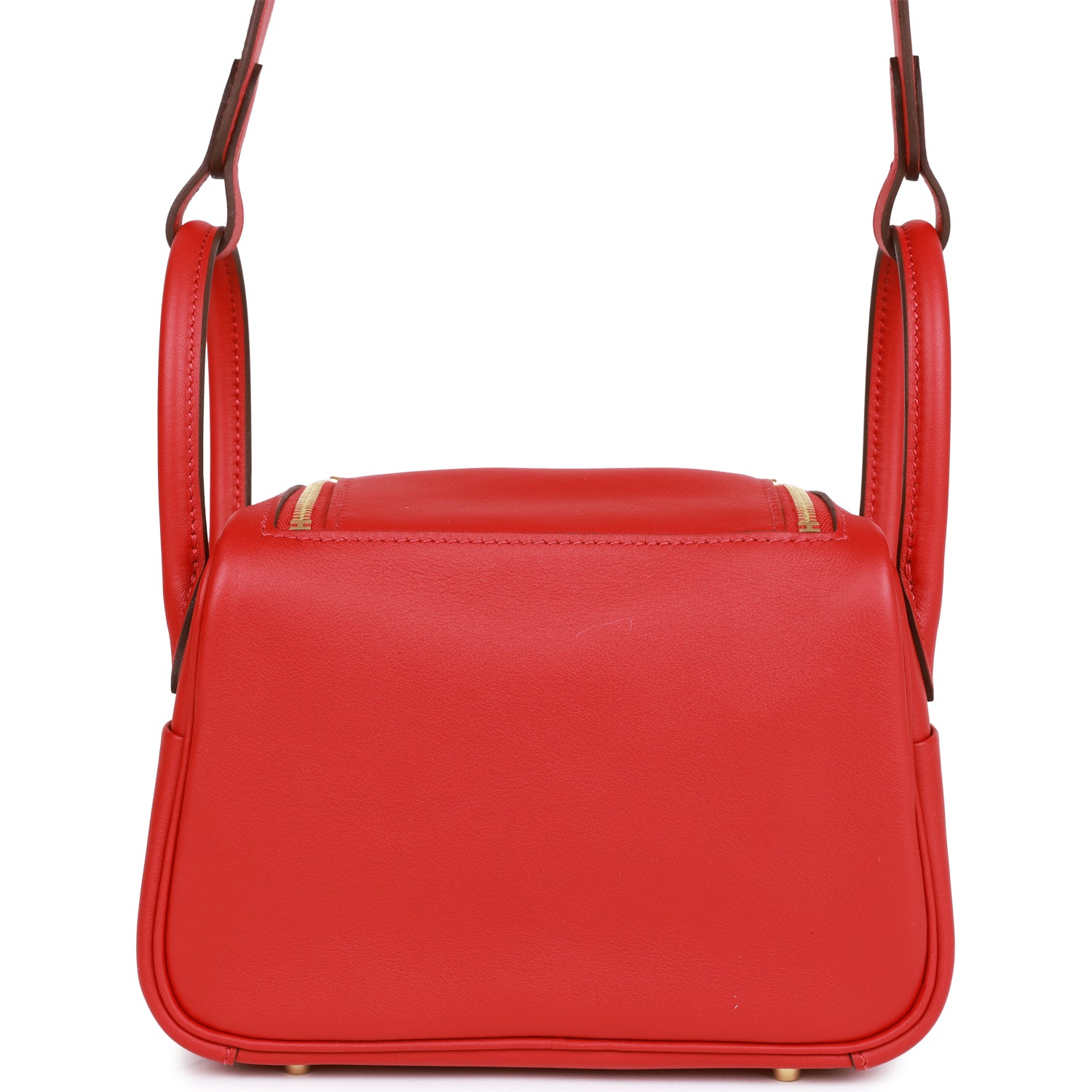 HERMES Mini Lindy Rouge Piment Swift Gold Hardware