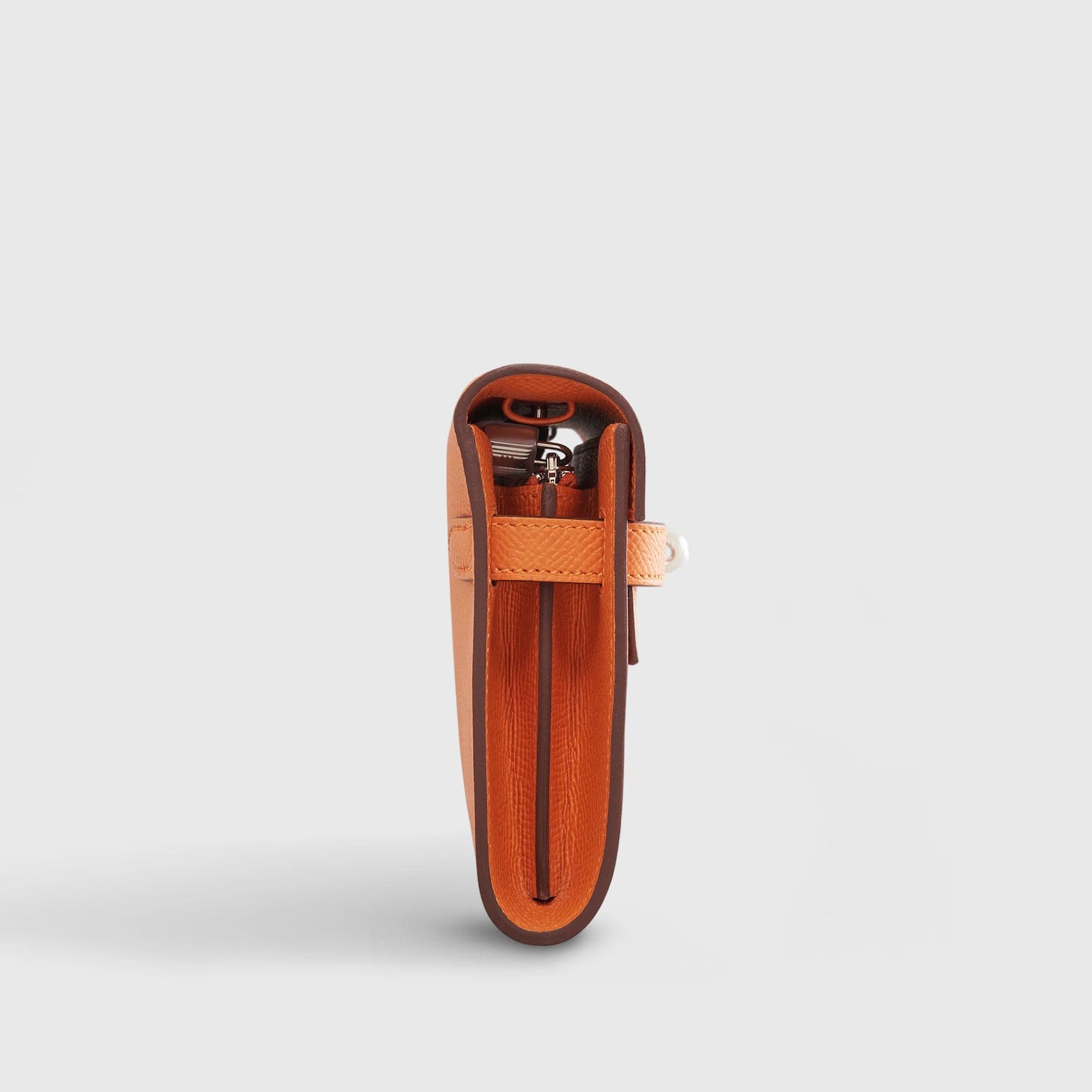 HERMES Kelly To Go Epsom Orange Palladium Hardware