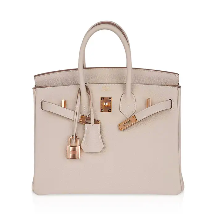 HERMES Birkin 35 Craie Togo Palladium Hardware rose gold