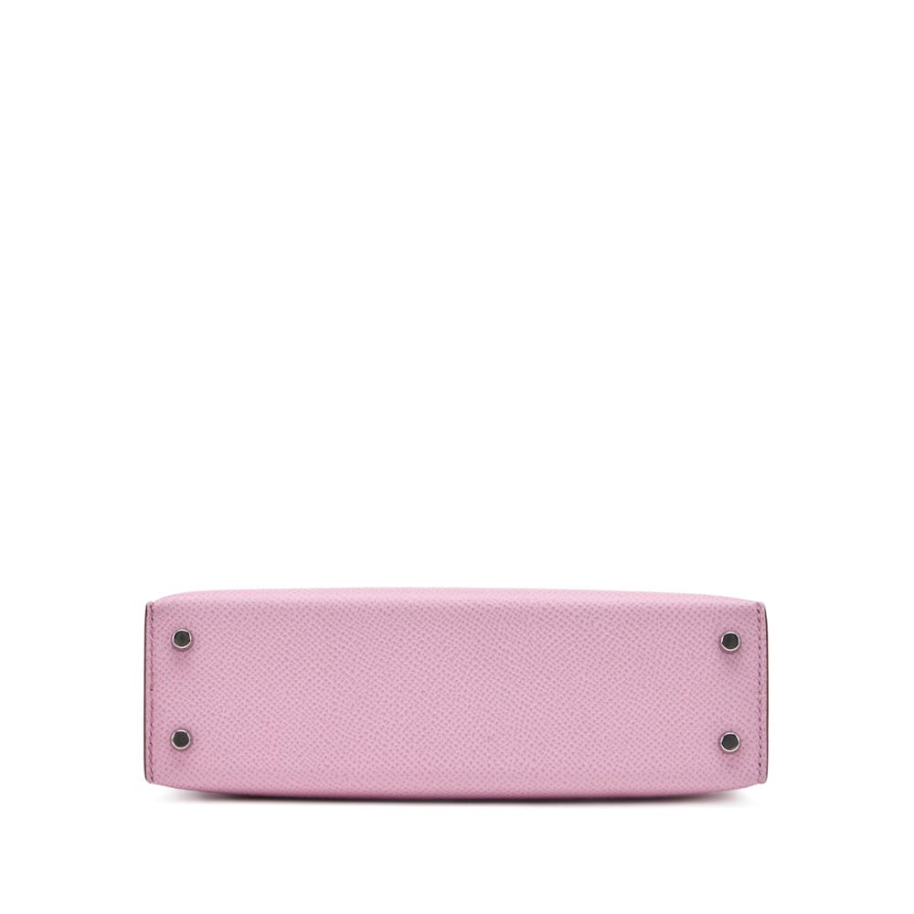 HERMES Mauve Sylvestre Epsom Mini Kelly 20 Palladium Hardware