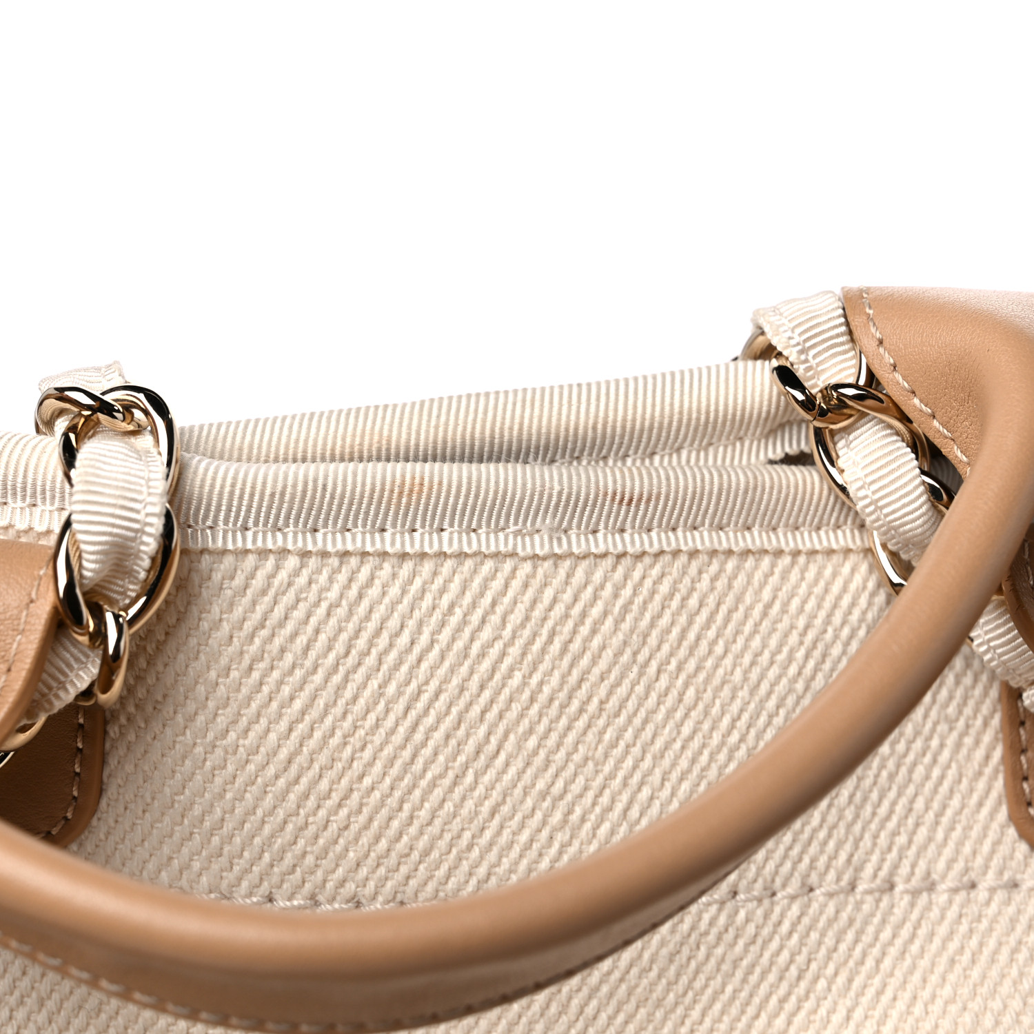 CHANEL Canvas Pearl Large Deauville Tote Ecru Beige