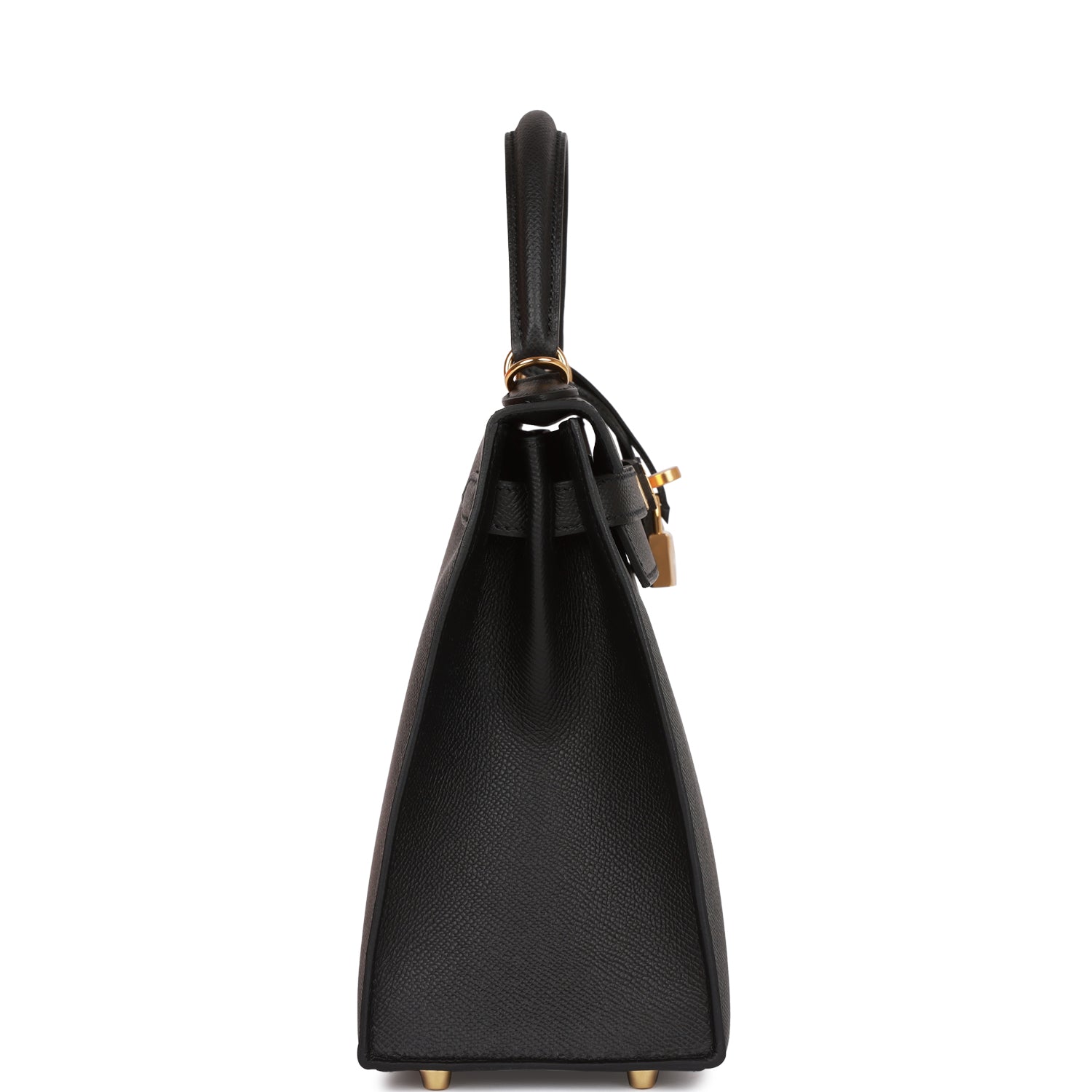 HERMES Kelly Sellier 28 Black Epsom Gold Hardware