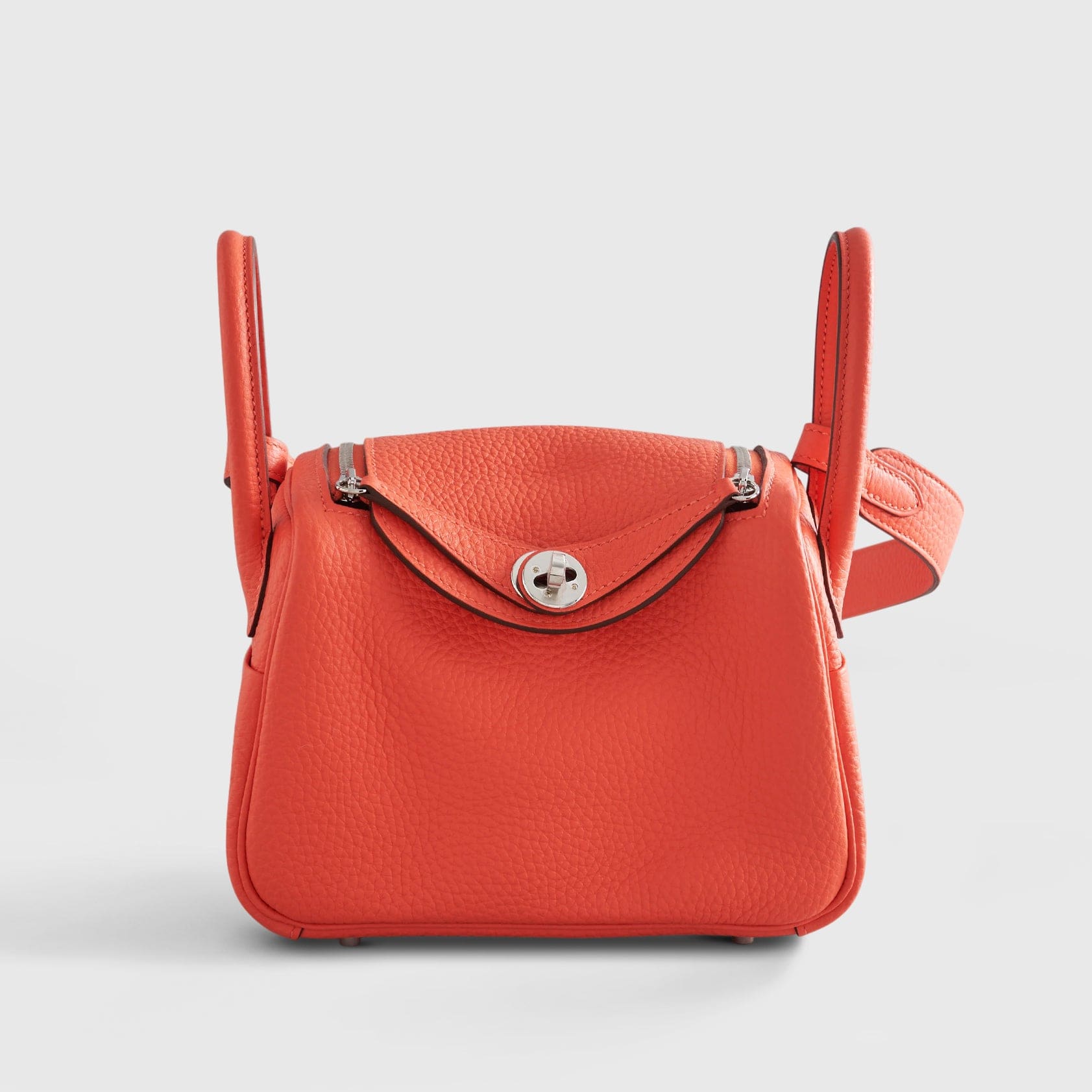 HERMES Lindy 20 Clemence Go Orange Field Palladium Hardware