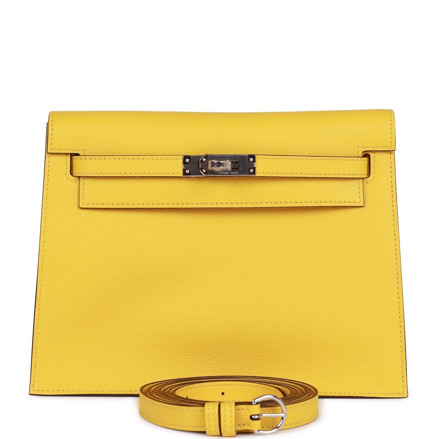 HERMES Kelly Danse Lime Evercolor Palladium Hardware