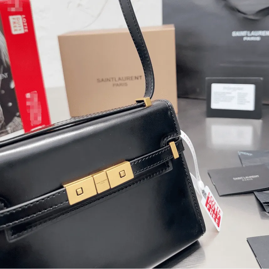 SAINT LAURENT MANHATTAN SMALL SHOULDER BAG IN BOX SAINT LAURENT LEATHER