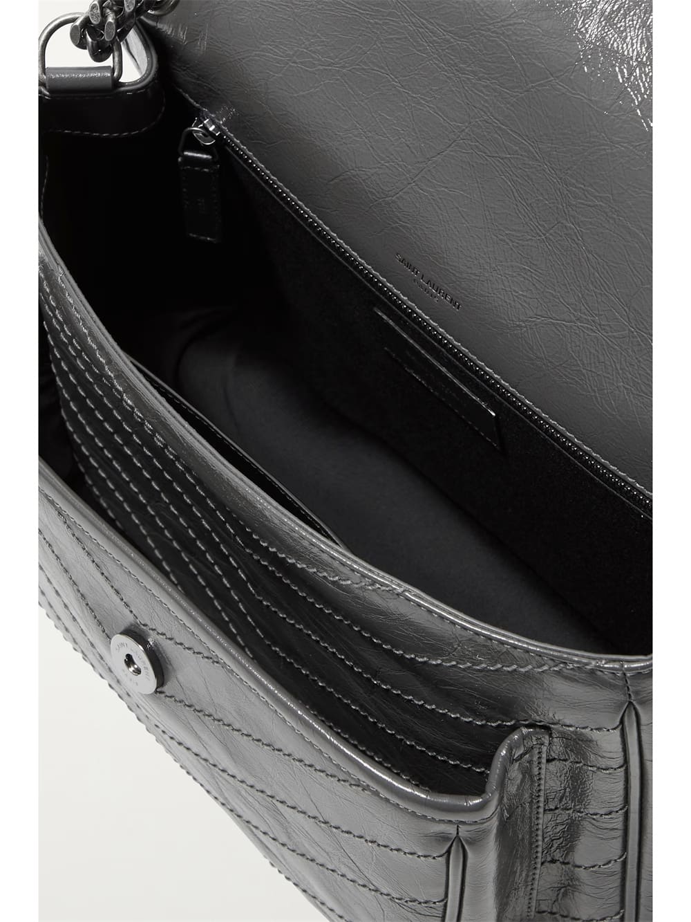 SAINT LAURENT Niki Baby medium quilted crinkled-leather shoulder bag