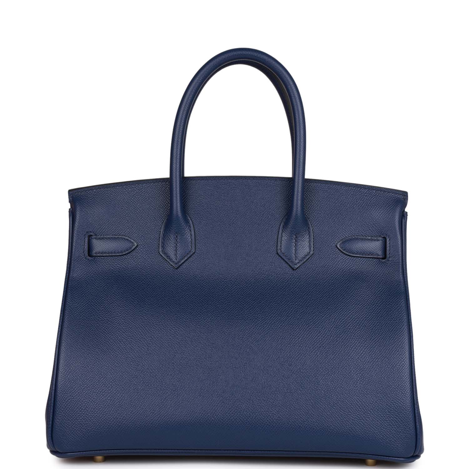 HERMES Birkin 30 Bleu Saphir Epsom Gold Hardware