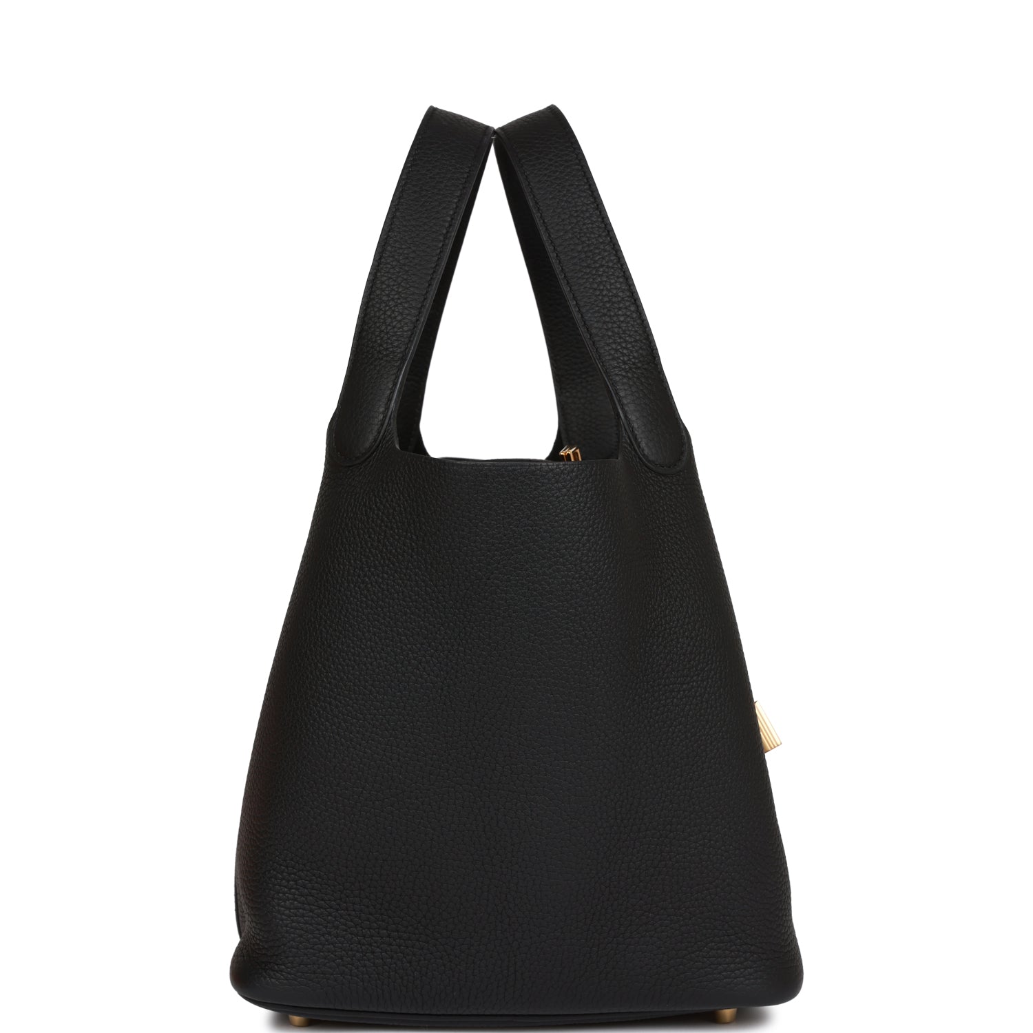 HERMES Picotin Lock 22 Black Clemence Gold Hardware