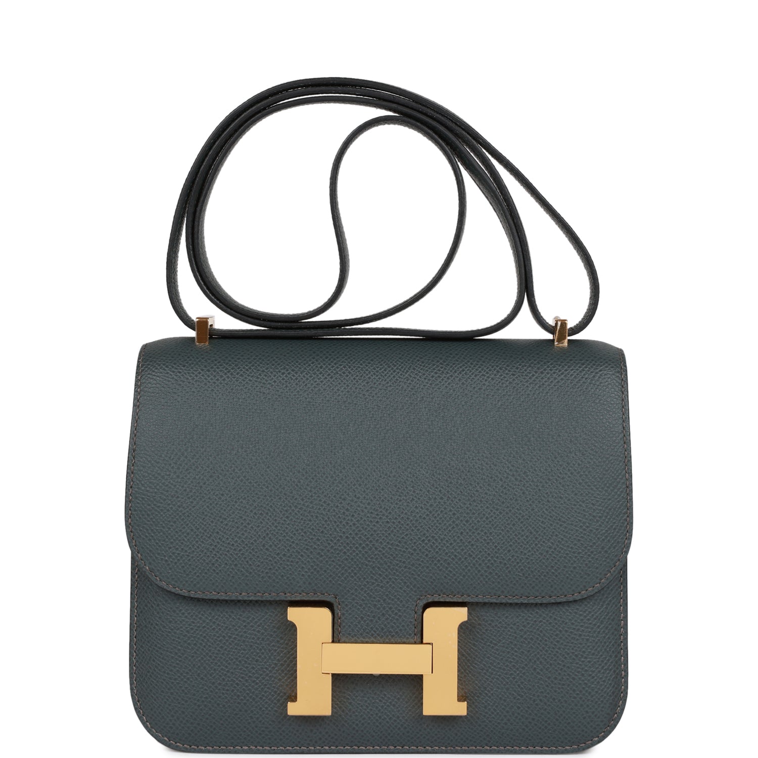HERMES Constance 18 Bleu Orage Epsom Gold Hardware