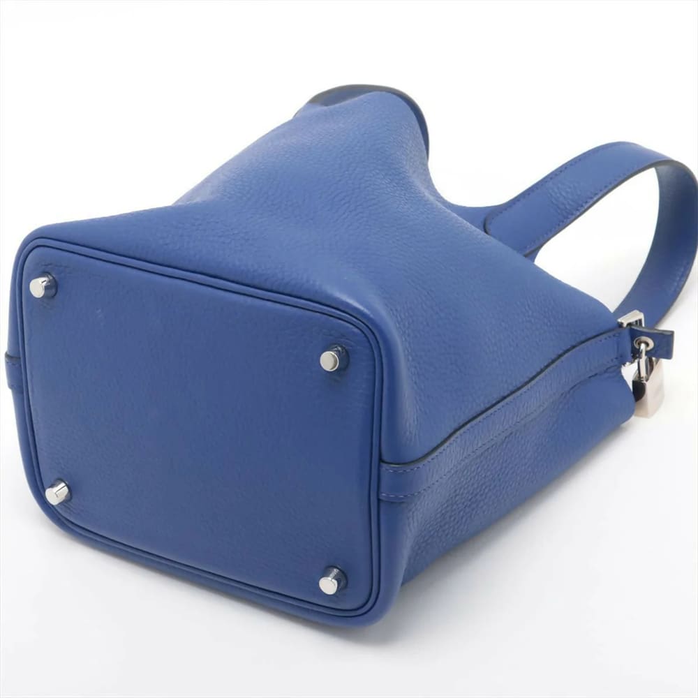 HERMES Taurillon Clemence Picotin 18 Bleu Royal with Palladium Hardware