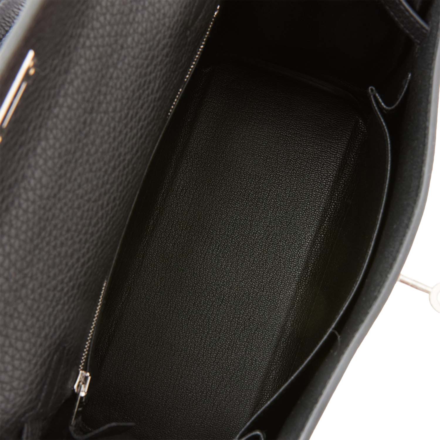 HERMES Kelly Retourne 25 Black Togo Palladium Hardware
