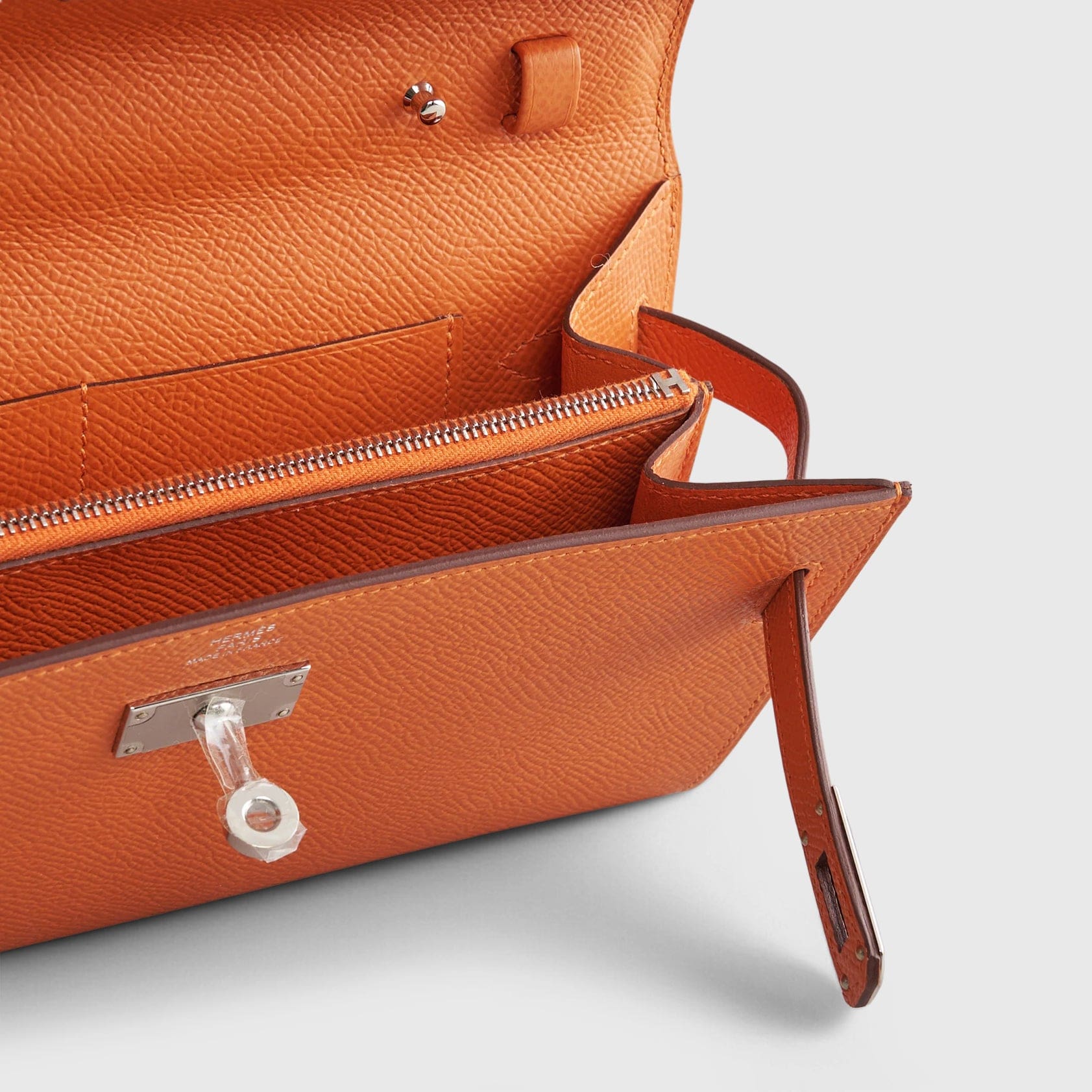 HERMES Kelly To Go Epsom Orange Palladium Hardware