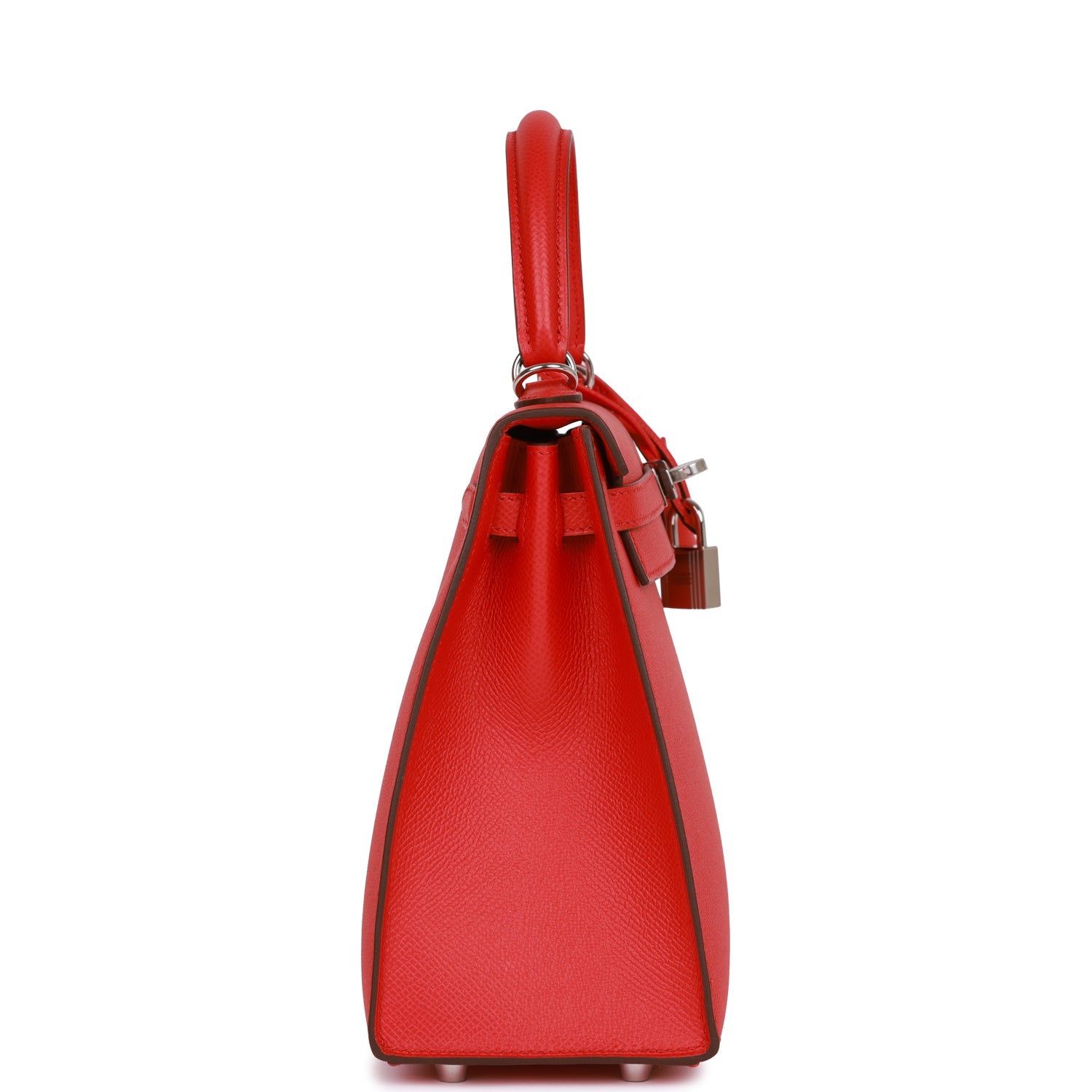 HERMES Kelly Sellier 25 Rouge de Coeur Verso Epsom Palladium Hardware