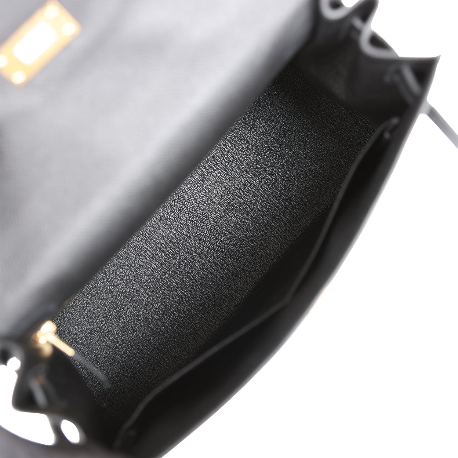 HERMES Kelly Sellier 28 Black Epsom Gold Hardware