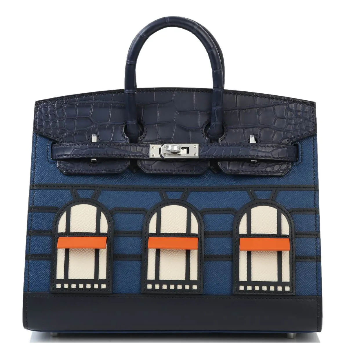 HERMÈS LIMITED EDITION MATTE ALLIGATOR NIGHT BIRKIN FAUBOURG 20 HANDBAG IN DEEP BLUE, BLUE MARINE