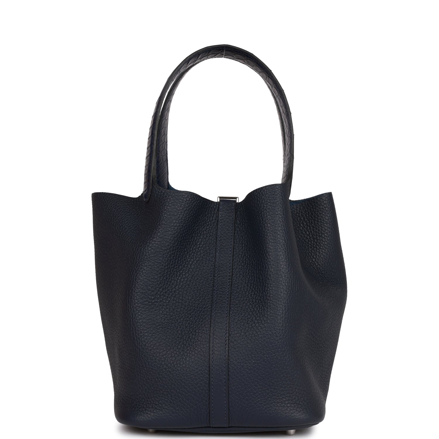 Hermes Picotin Lock 18 Bleu Nuit Clemence and Matte Alligator Touch Palladium Hardware