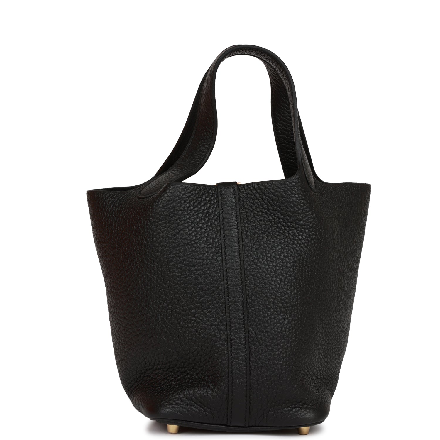 HERMES Picotin Lock 18 Black Clemence Gold Hardware
