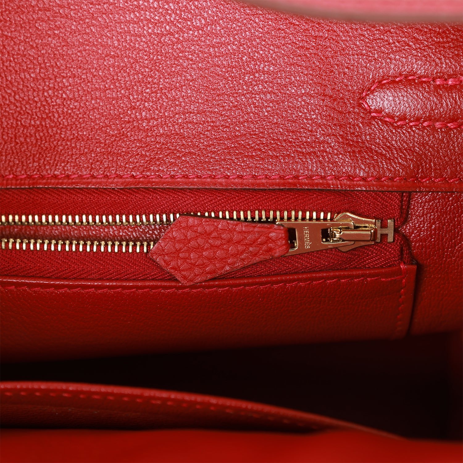 HERMES Birkin 25 Rouge Vif Togo Gold Hardware