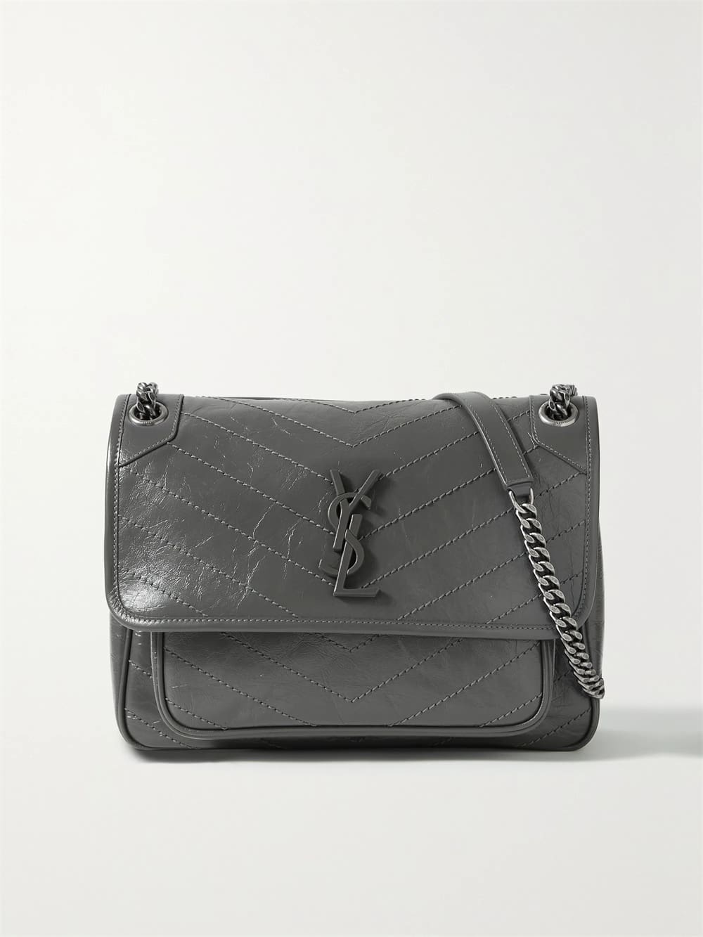 SAINT LAURENT Niki Baby medium quilted crinkled-leather shoulder bag