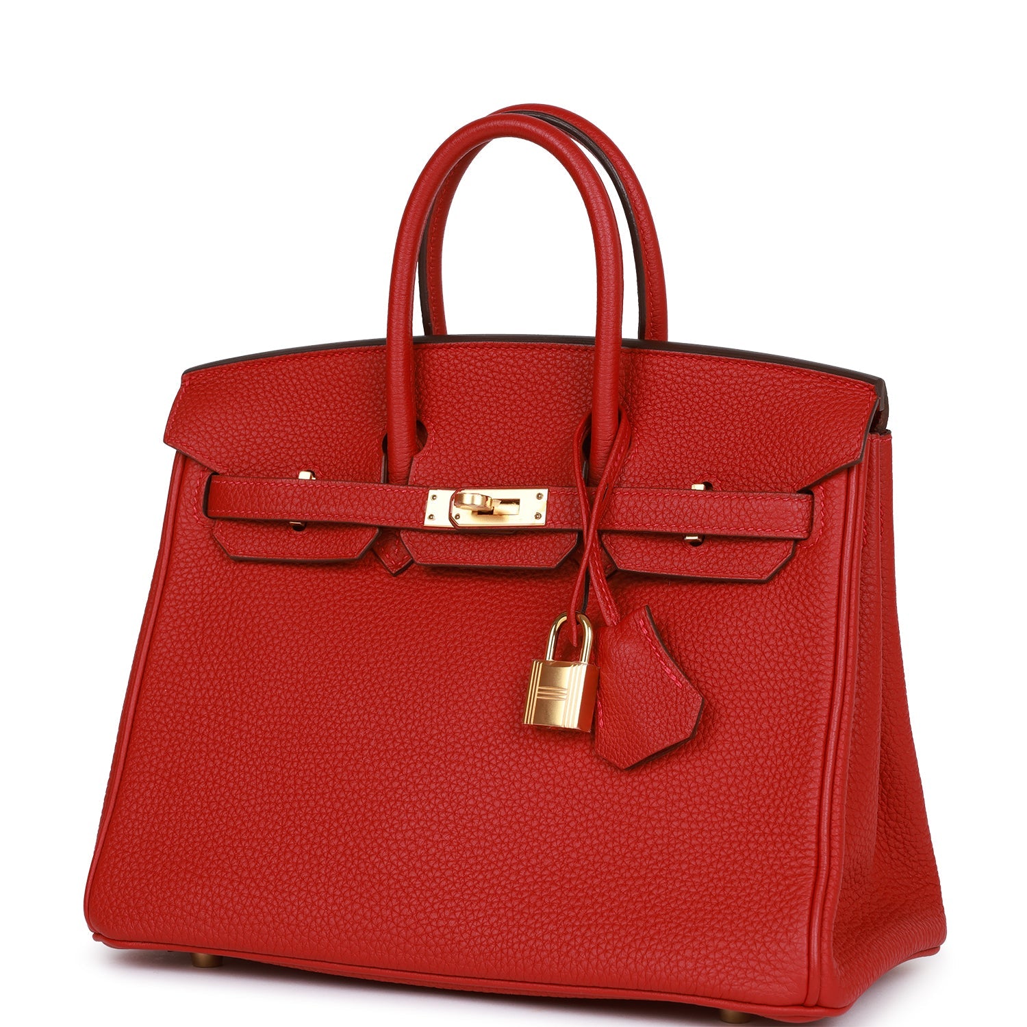 HERMES Birkin 25 Rouge Vif Togo Gold Hardware