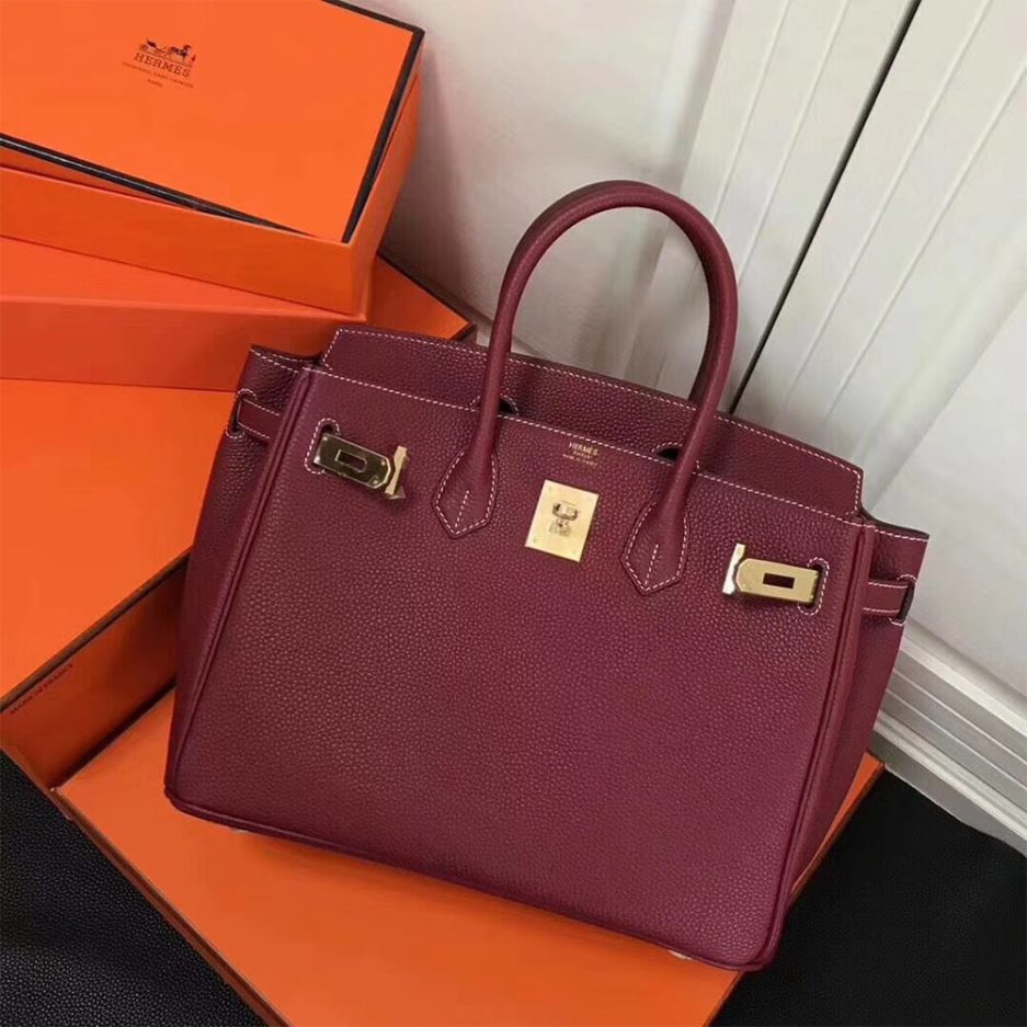 HERMES BIRKIN BAG 30 (Garnet red）