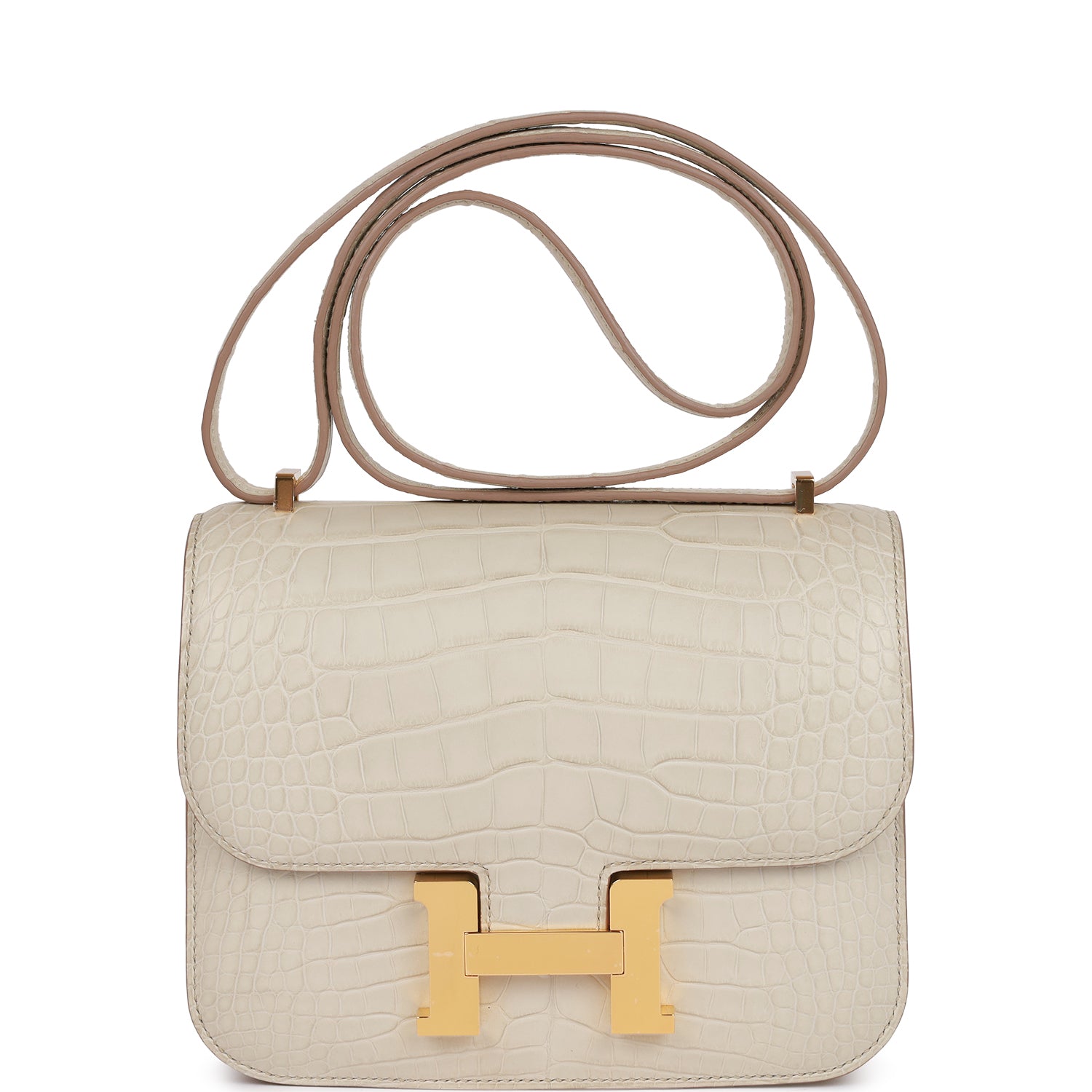 HERMES Constance 18 Beton Matte Alligator Gold Hardware