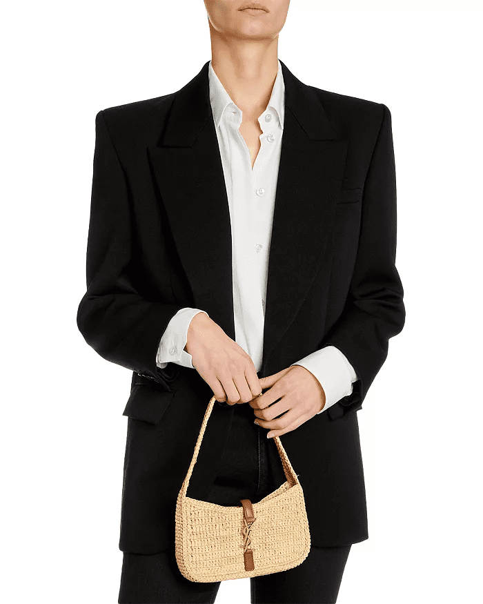 Saint Laurent Le 5 ?? 7 Mini Hobo in Raffia