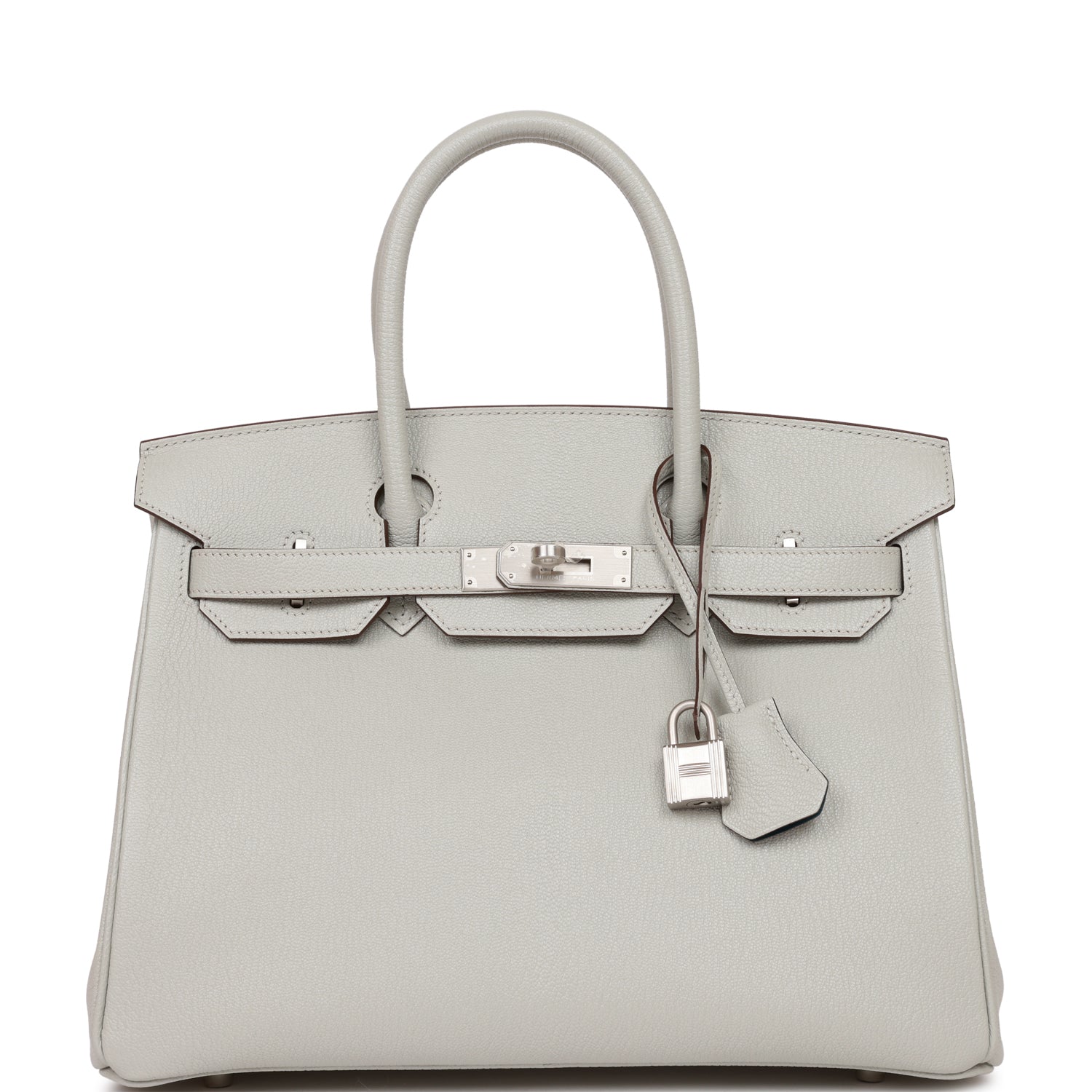HERMES Special Order (HSS) Birkin 30 Gris Perle Verso Chevre Brushed Palladium Hardware
