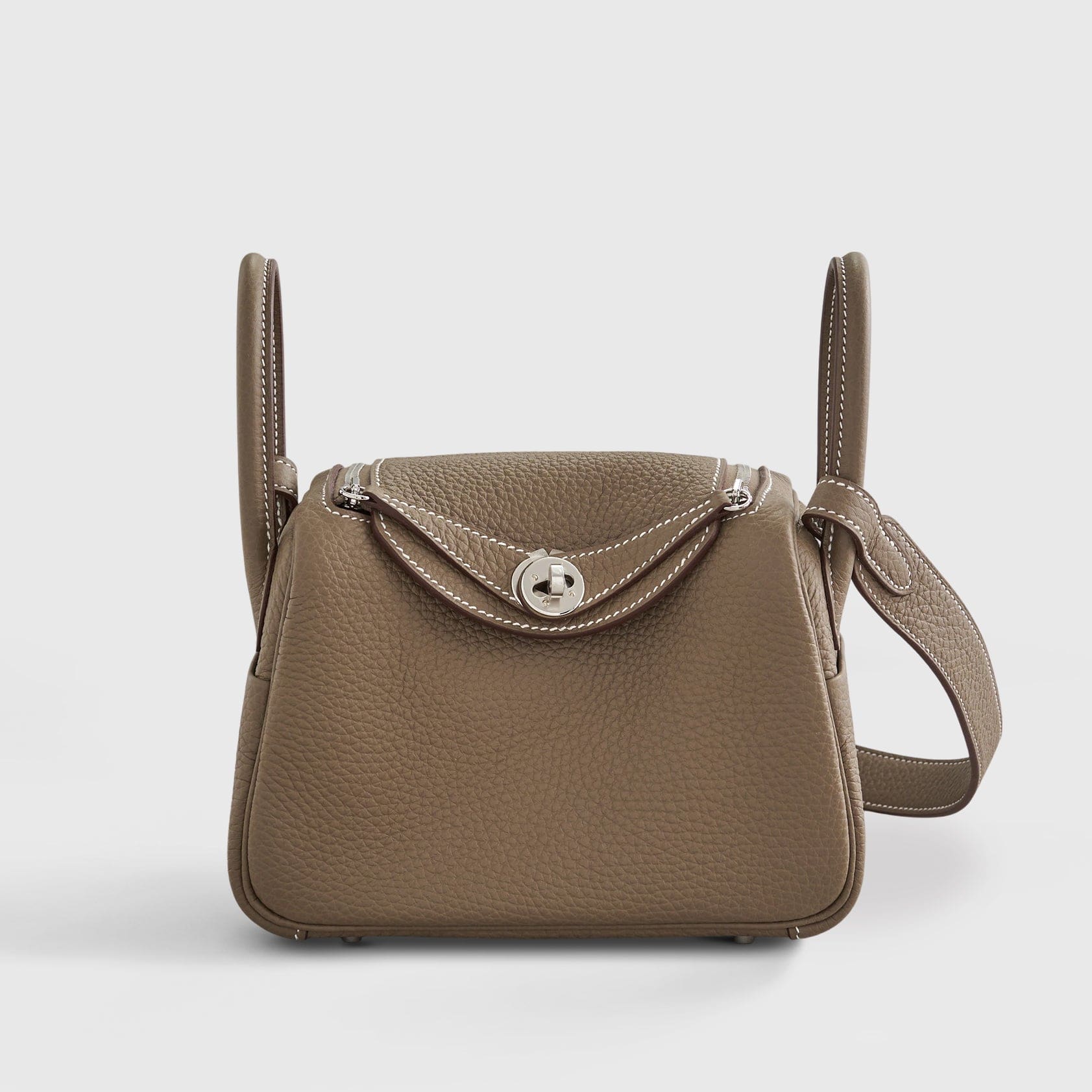 HERMES Lindy 20 Clemence Etoupe Palladium Hardware