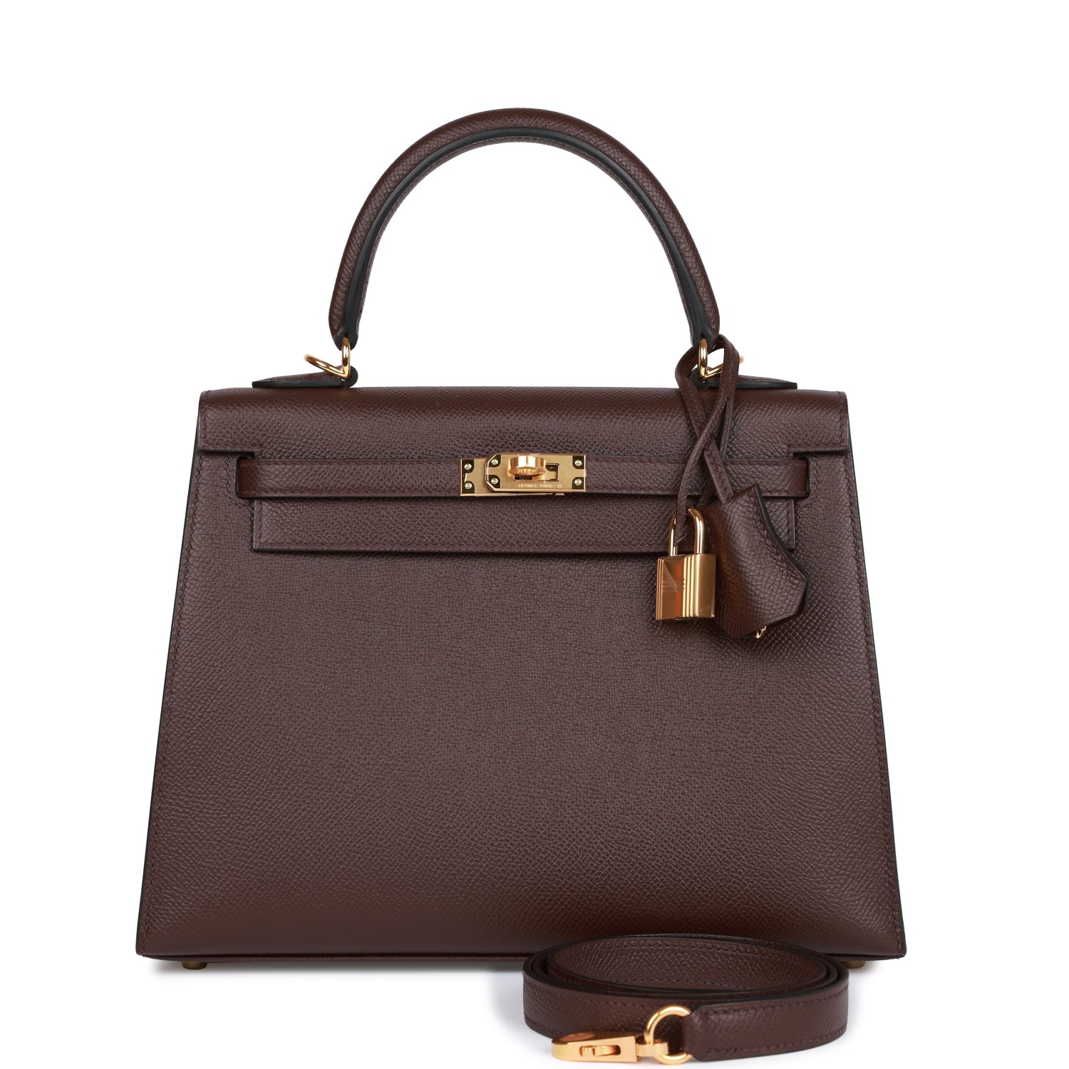 HERMES Kelly Sellier 25 Rouge Sellier Epsom Gold Hardware