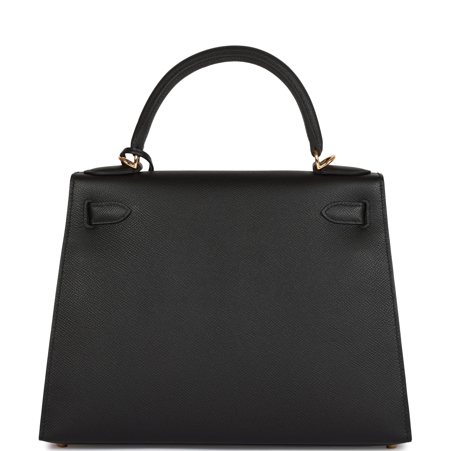 HERMES Kelly Sellier 28 Black Epsom Gold Hardware