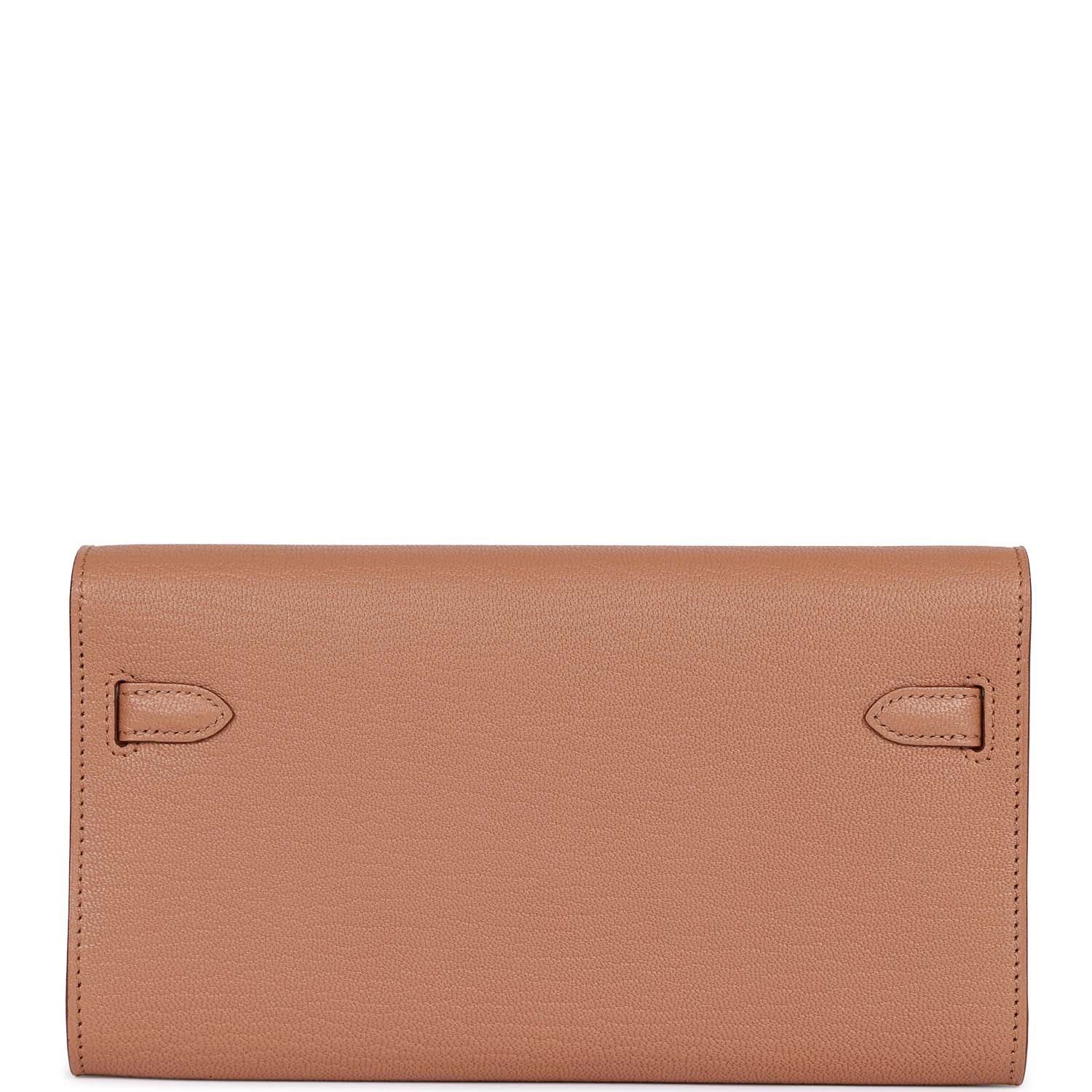 HERMES Kelly Wallet To Go Quebracho Chevre Palladium Hardware
