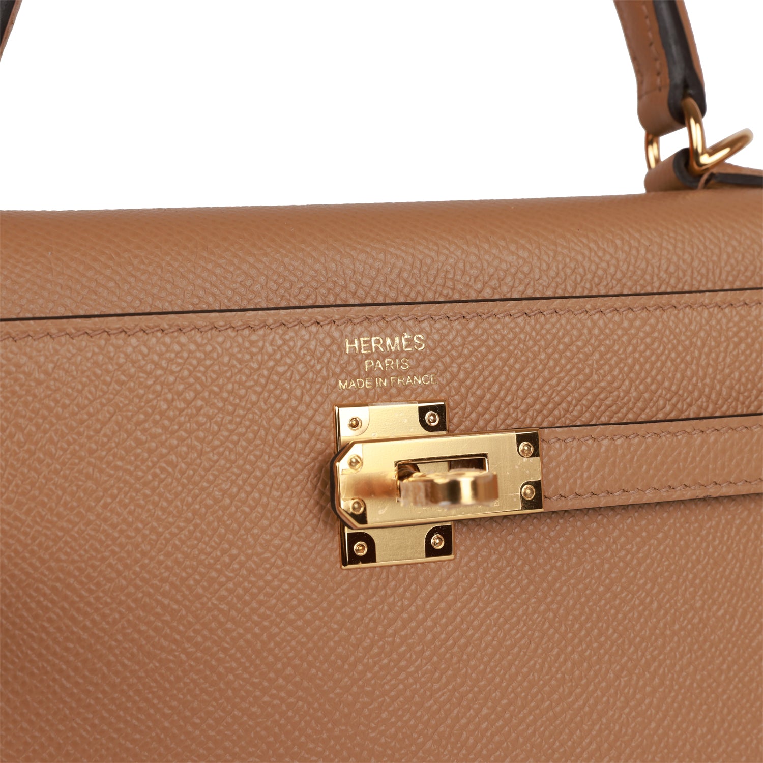 HERMES Kelly Sellier 25 Chai Epsom Gold Hardware