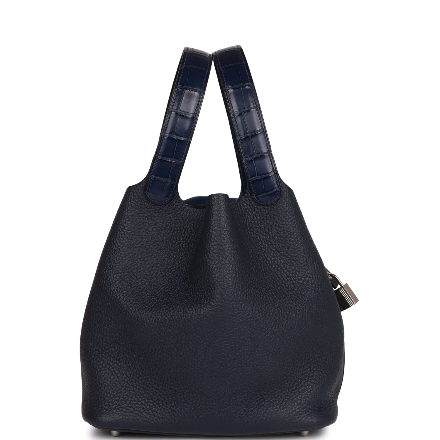 Hermes Picotin Lock 18 Bleu Nuit Clemence and Matte Alligator Touch Palladium Hardware