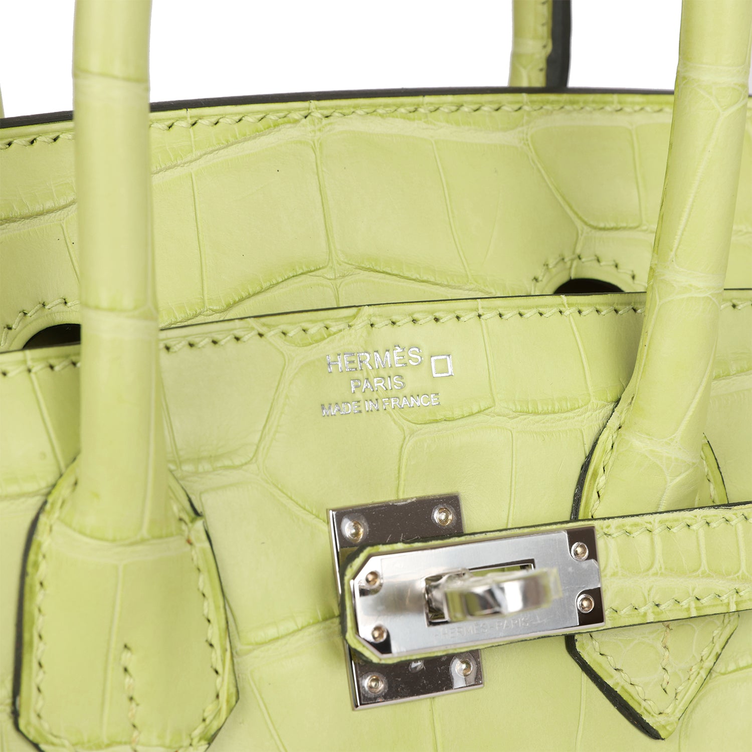 HERMES Birkin 25 Jaune Bourgeon Matte Alligator Palladium Hardware