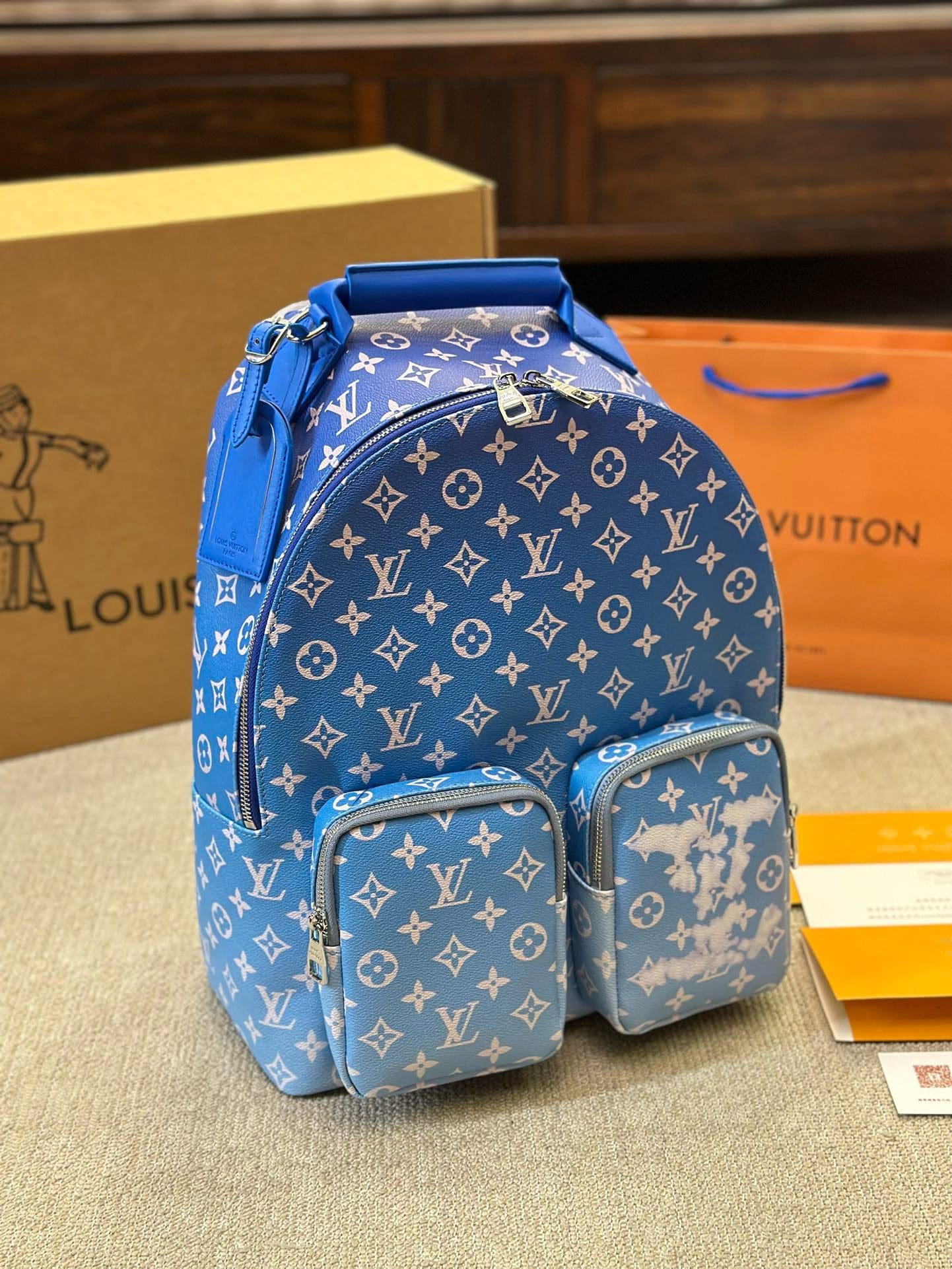 Louis Vuitton Backpack Multipocket Clouds Monogram Blue M45441