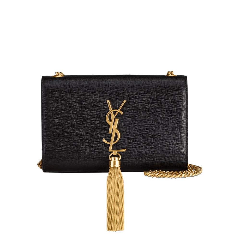 Saint Laurent Kate Small Tassel YSL Wallet on Chain in Grained Leather