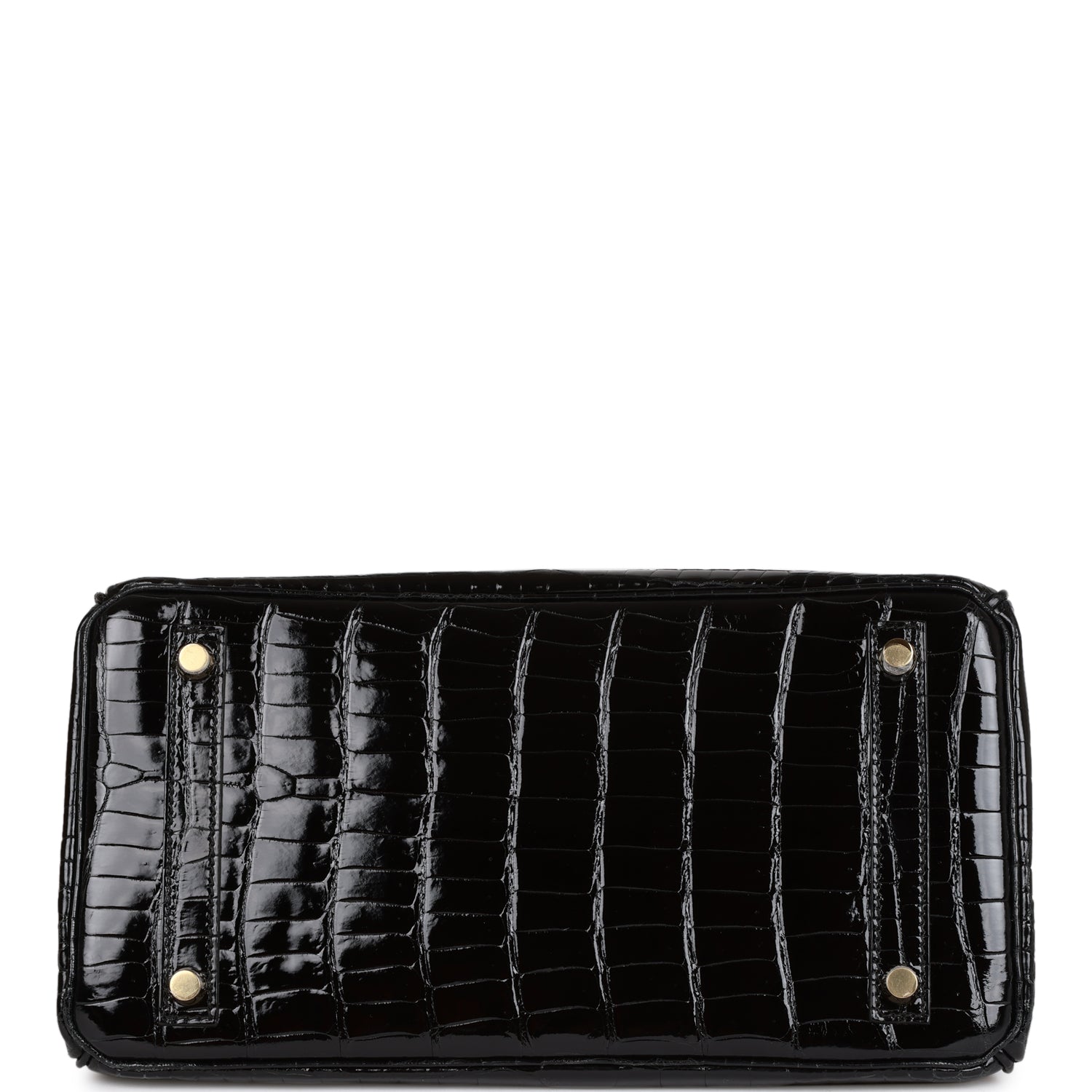 HERMES Birkin 30 Black Shiny Niloticus Crocodile Gold Hardware