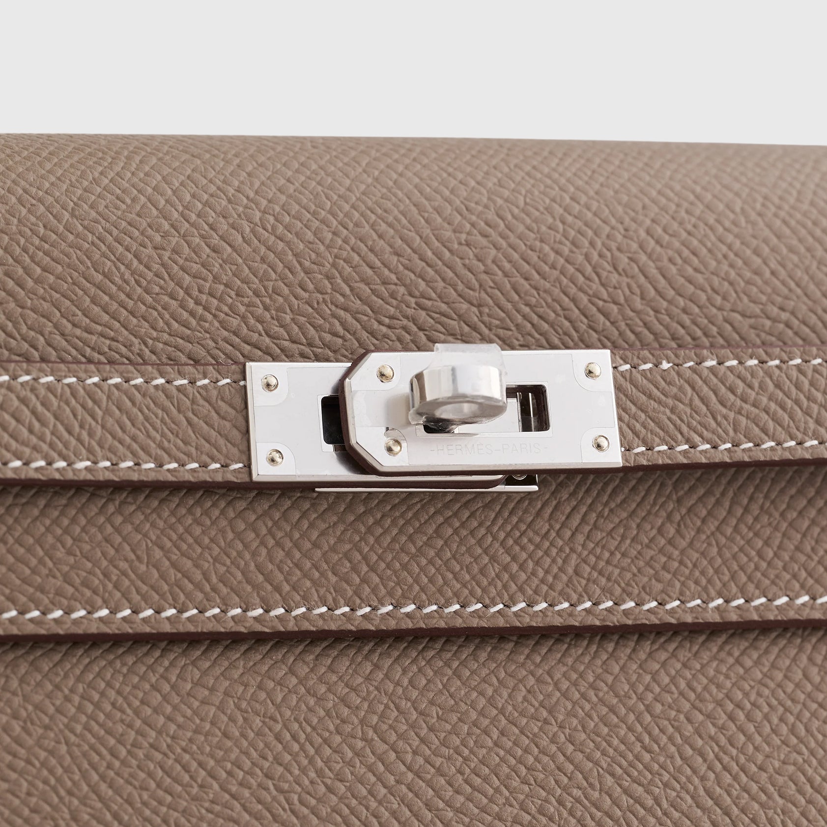 HERMES Kelly To Go Epsom Etoupe Sellier Palladium Hardware