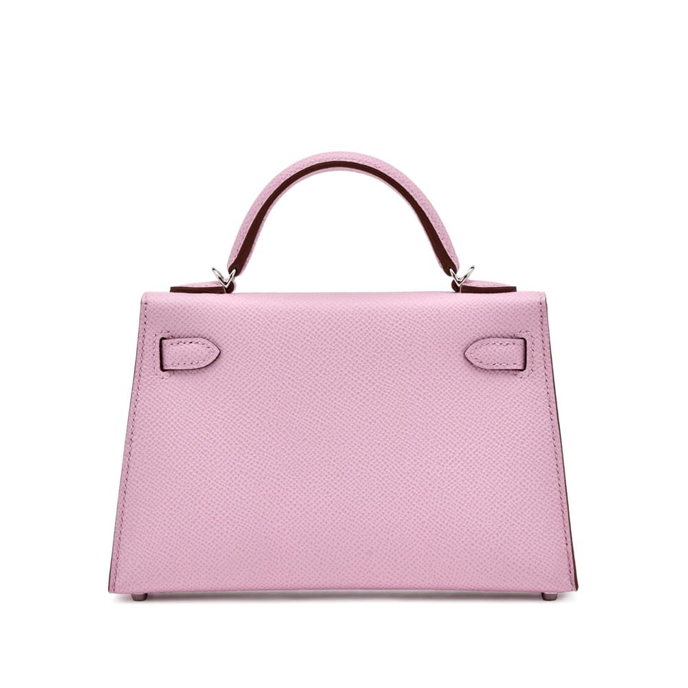 HERMES Mauve Sylvestre Epsom Mini Kelly 20 Palladium Hardware