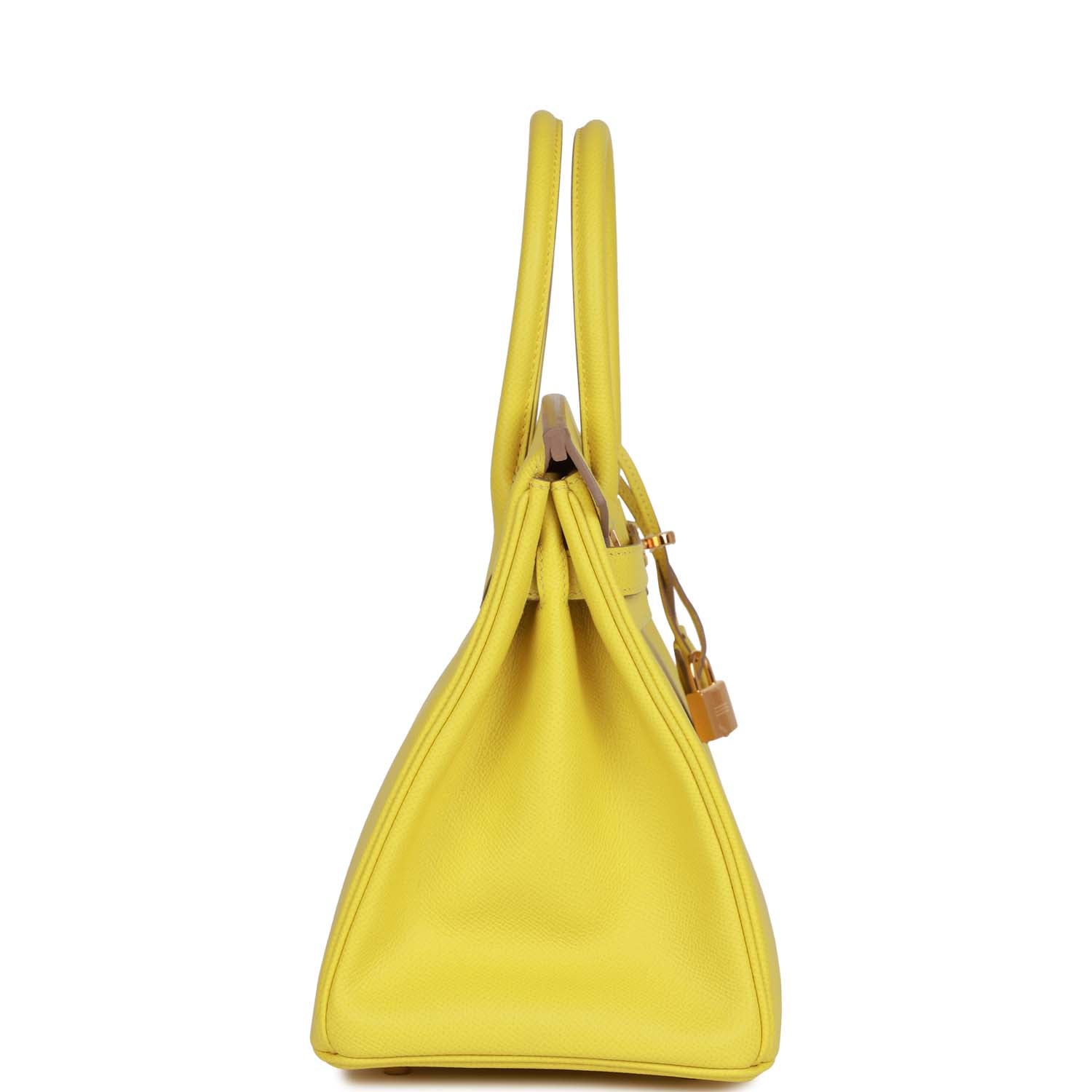 HERMES Birkin 30 Lime Epsom Gold Hardware