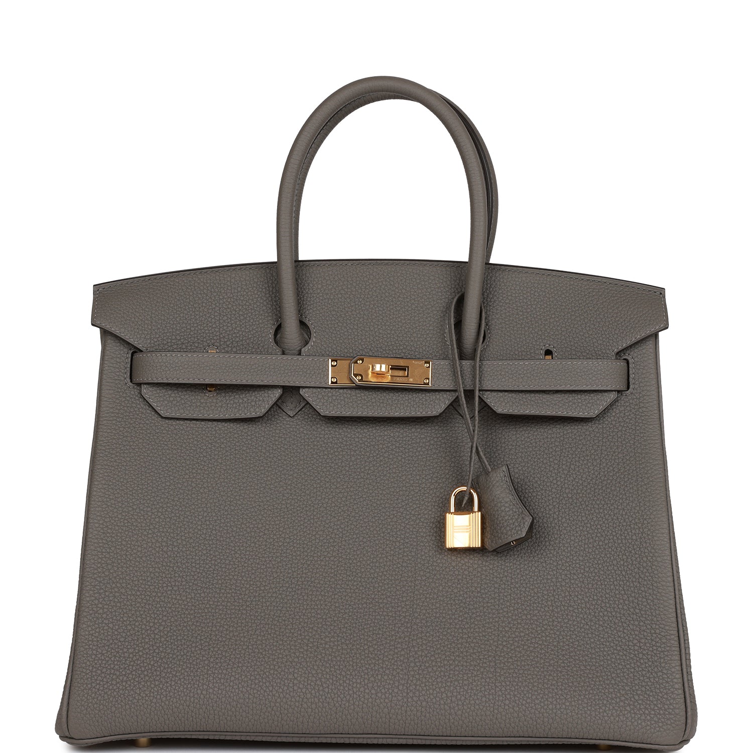HERMES Birkin 35 Gris Meyer Togo Gold Hardware