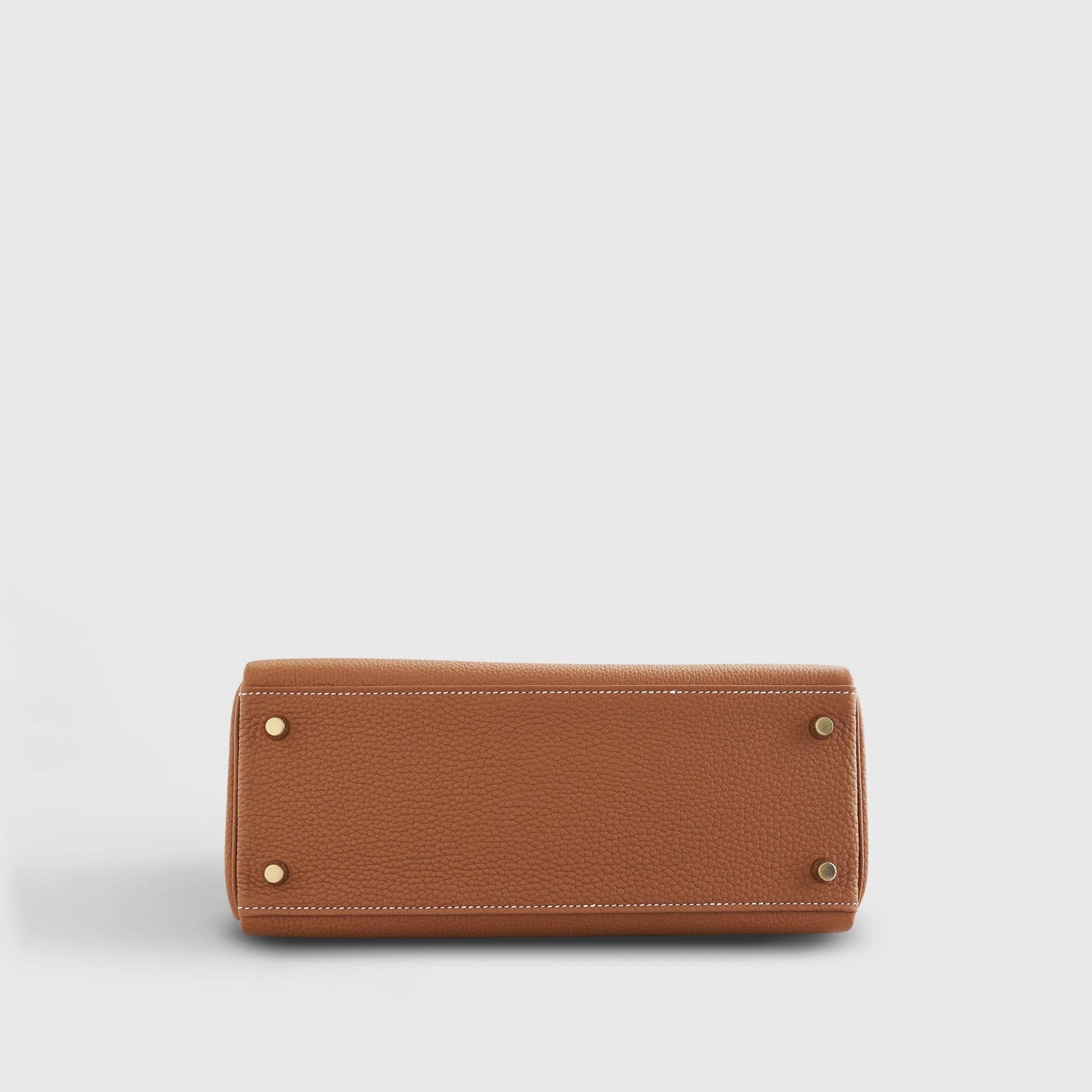 HERMES Kelly 28 Togo Gold Retourne w/Nata Strap Gold Hardware