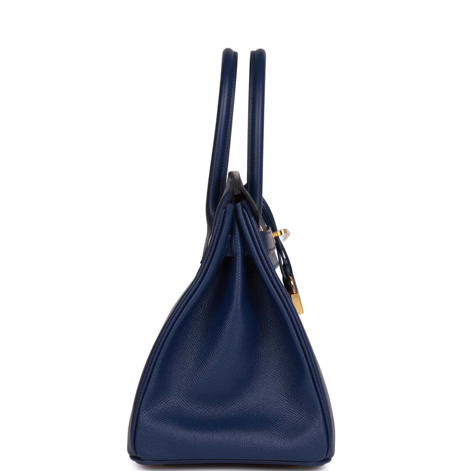 HERMES Birkin 30 Bleu Saphir Epsom Gold Hardware